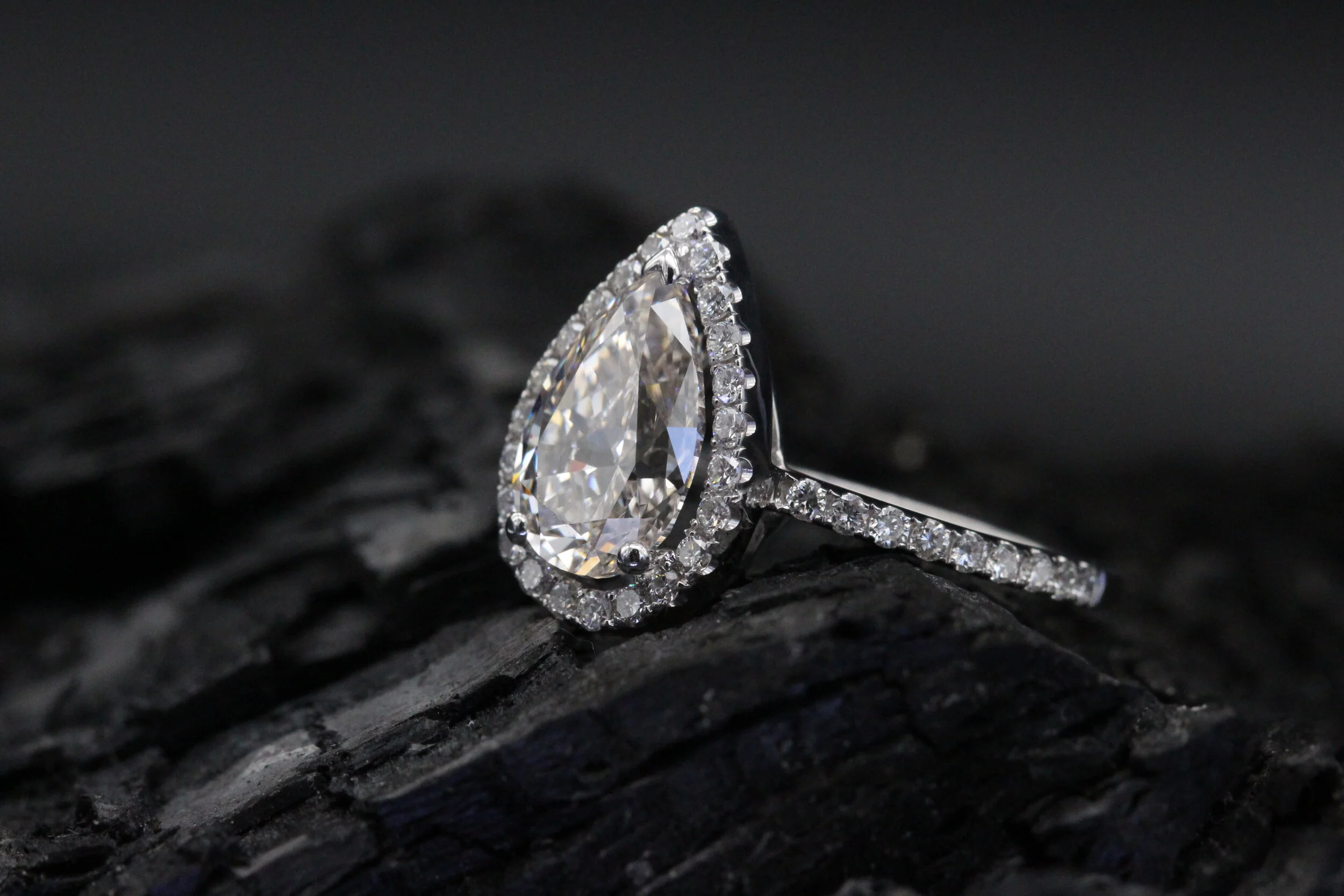 Bague de Fiançailles Poire | Diamant Certifiés  Anvers   