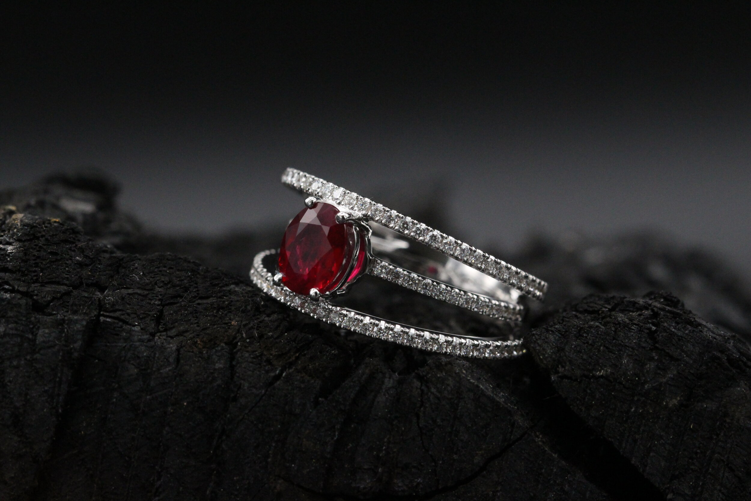 Ruby and diamond ring handcrafted by sagess