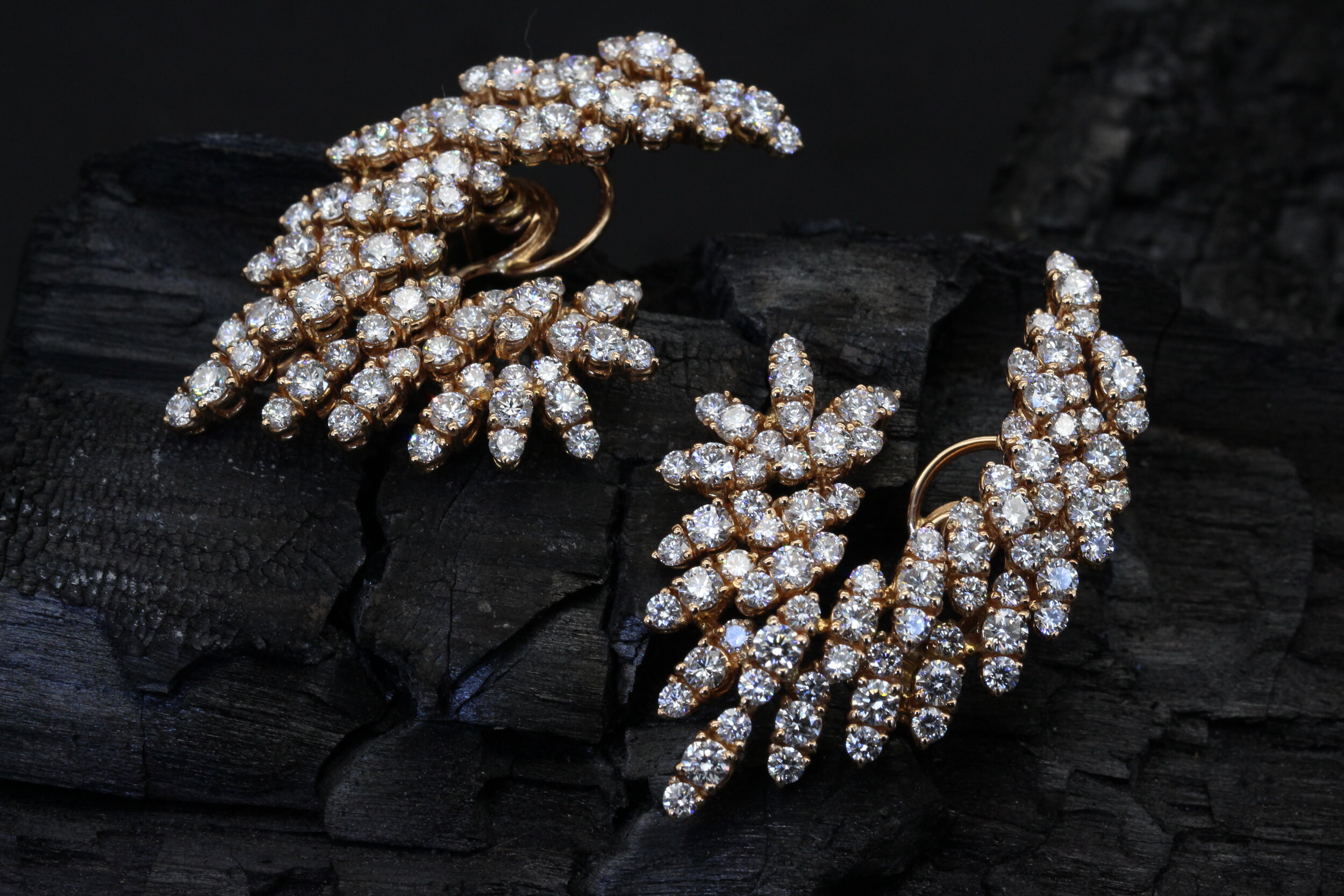 Boucles d’oreilles en or rose et diamants – l'Ultra Luxe sur mesure par Sagess à Anvers