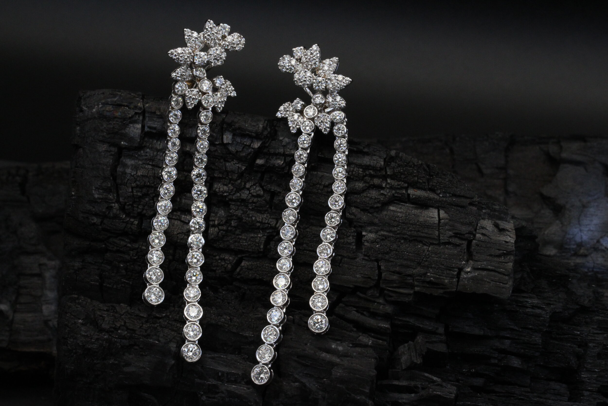 Custom made diamond earrings jewelry 