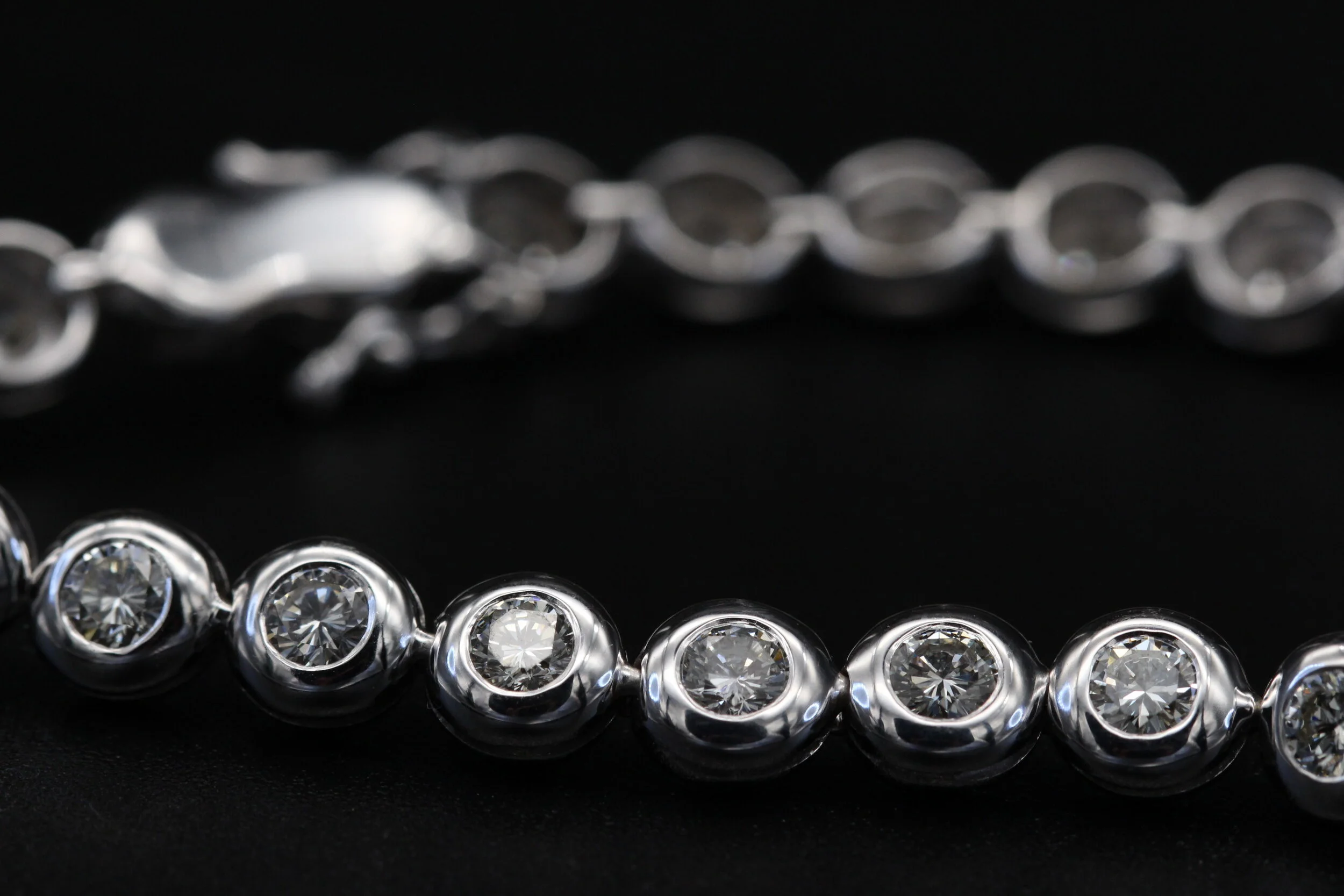 Timeless Bezel Diamond Tennis Bracelet by Sagess