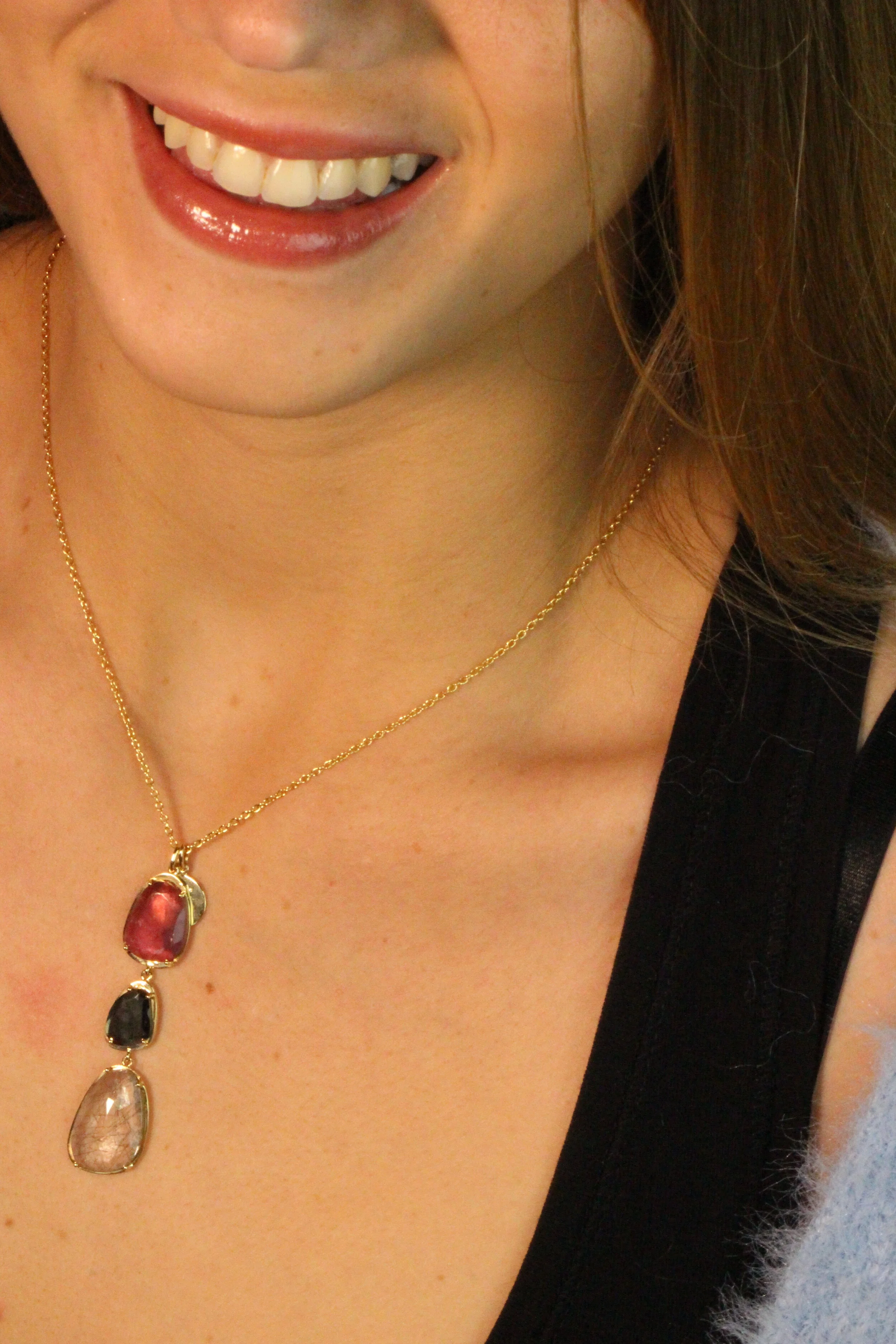 luxury tourmaline pendant necklace gold 18k