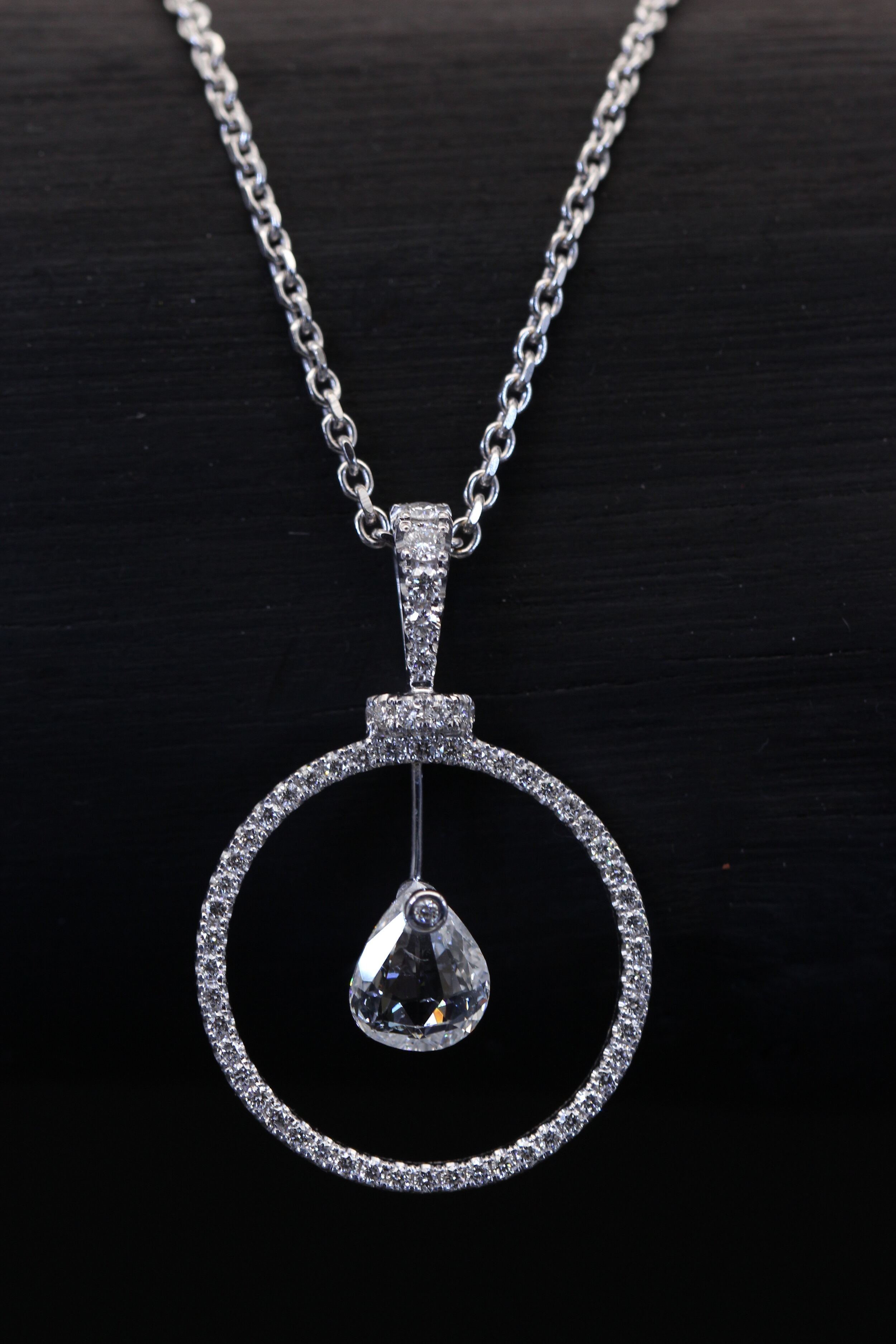 unusual diamond cut set with diamond pendant halo necklace