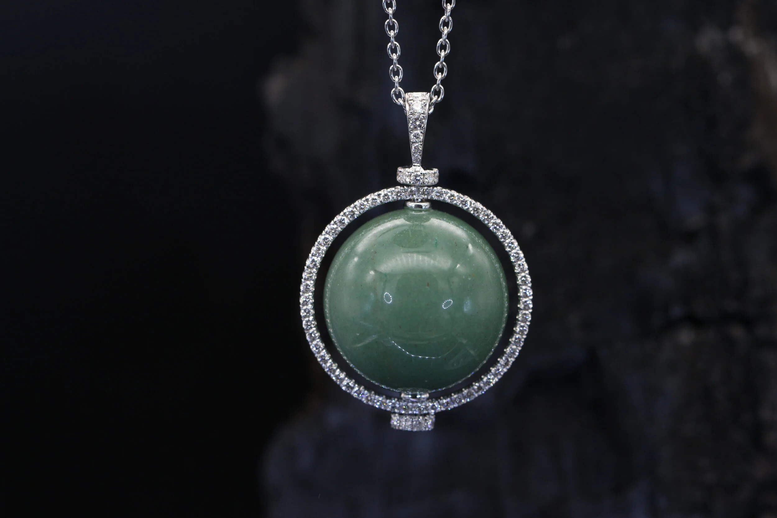 Luxury Magic Charms Green Aventurine Diamond Pendant |  Sagess