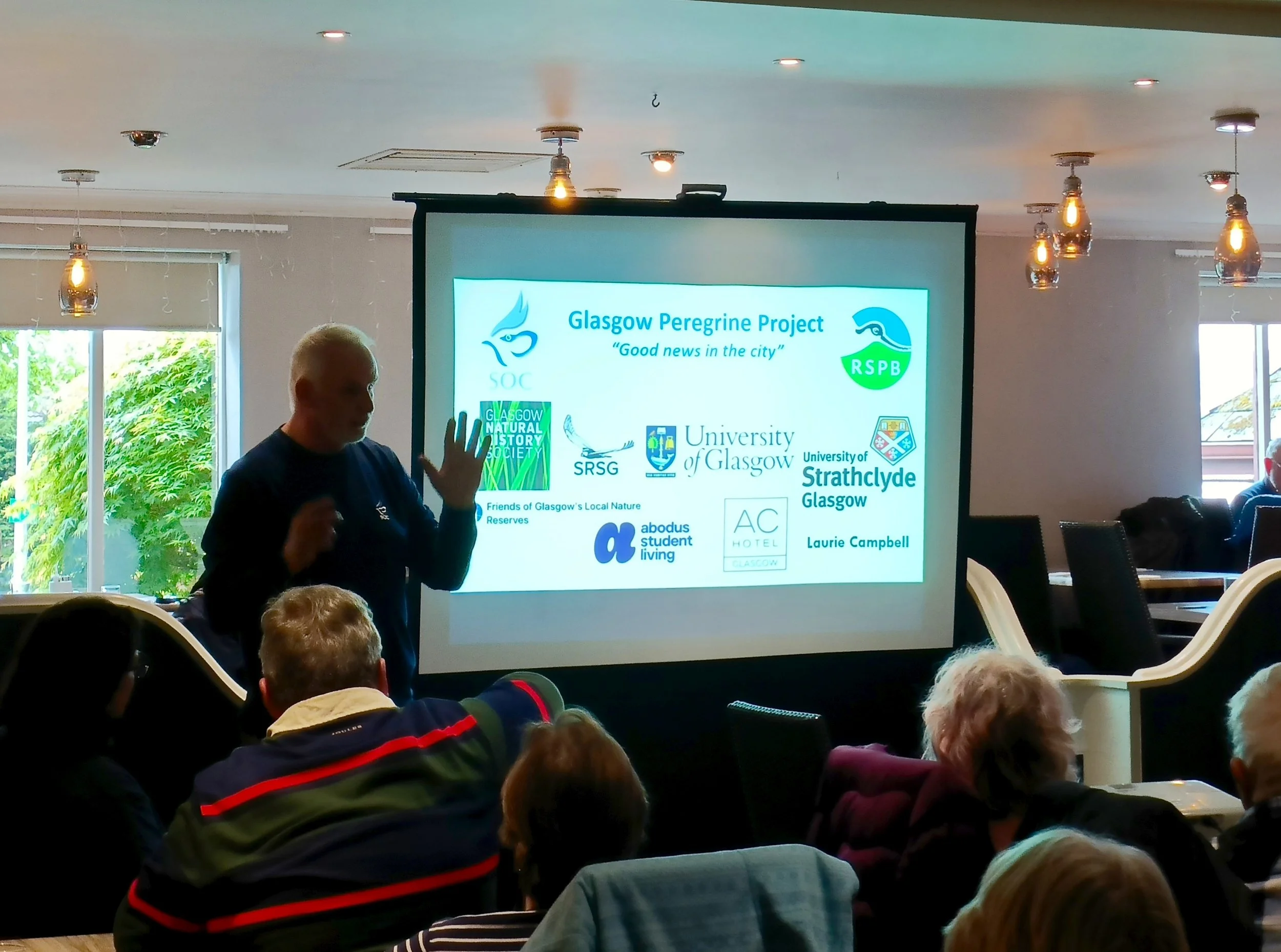 John Simpson, SOC, talk on urban Peregrins in Glasgow