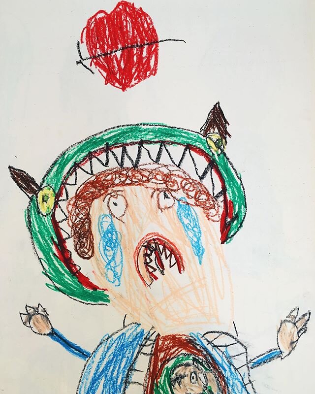 Na het tekenen van oneindig veel neuzen, ogen, oren en monden, ging de groep aan de slag met het maken van een zelfportret. 💁🏻&zwj;♀️ Spiegels bij de hand en goed kijken maar. 👀 Hoe zie jij eruit? Wat ik niet had verwacht, was dat de meeste portre