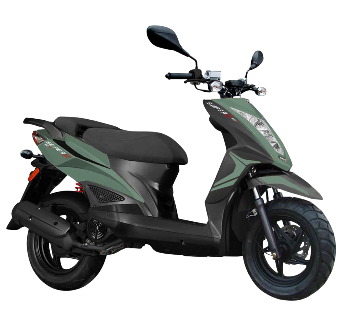 2026 Kymco Super 8 50x scooter in Green — front three-quarter view