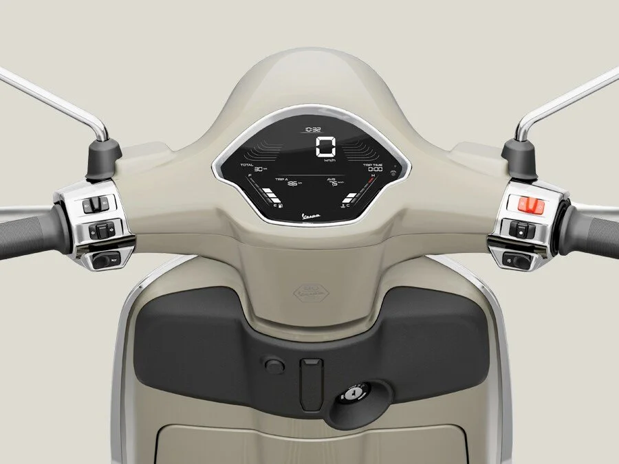 2026 Vespa Primavera 50 scooter — full-length studio view 2