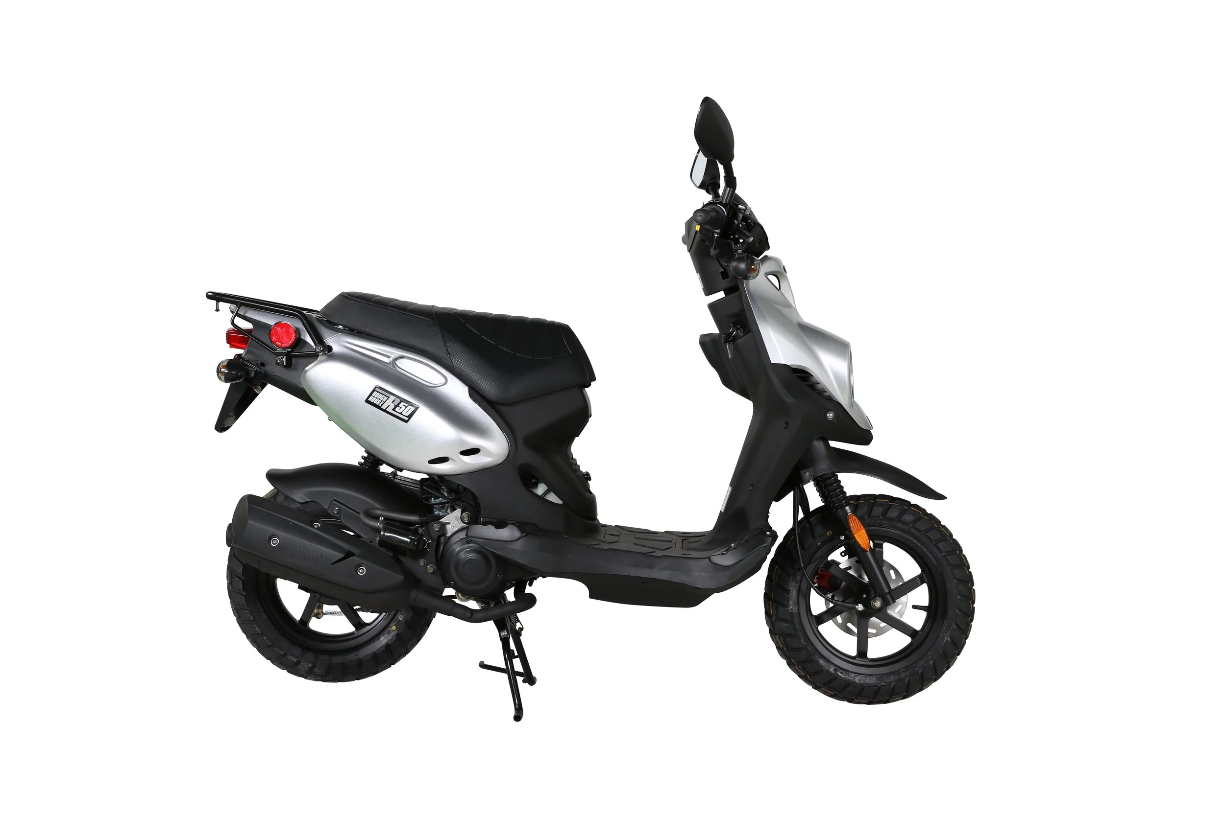 2026 Genuine RoughHouse 50 scooter in Silver — alternate studio view 2