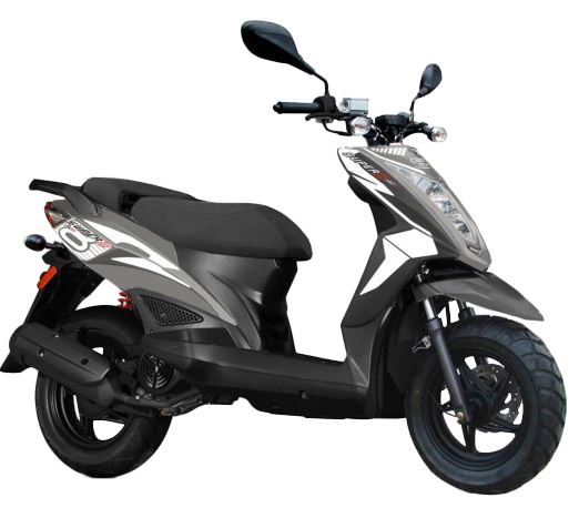 2026 Kymco Super 8 50x scooter in Gray — close-up styling detail