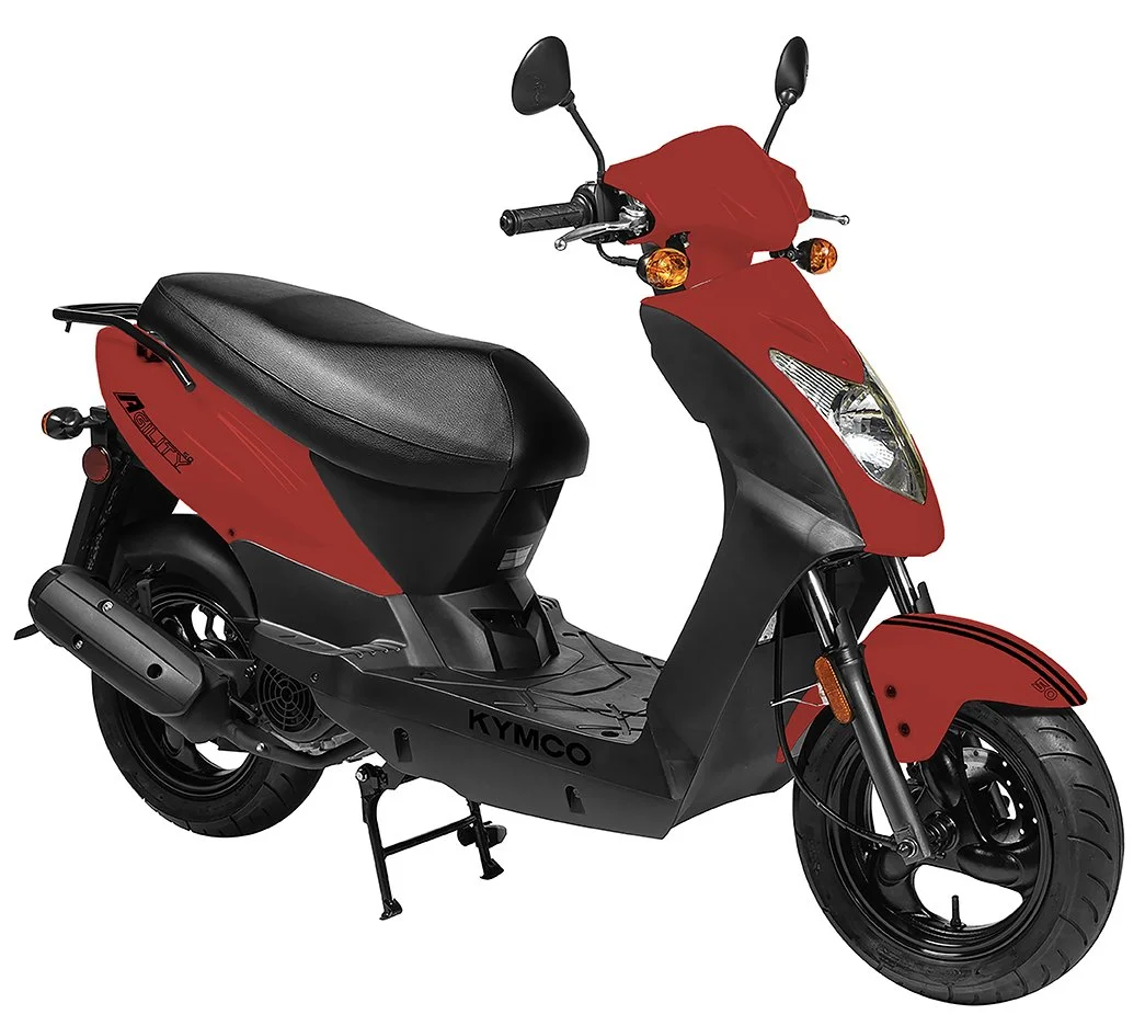 2026 Kymco Agility 50 scooter in Red — rear view 2