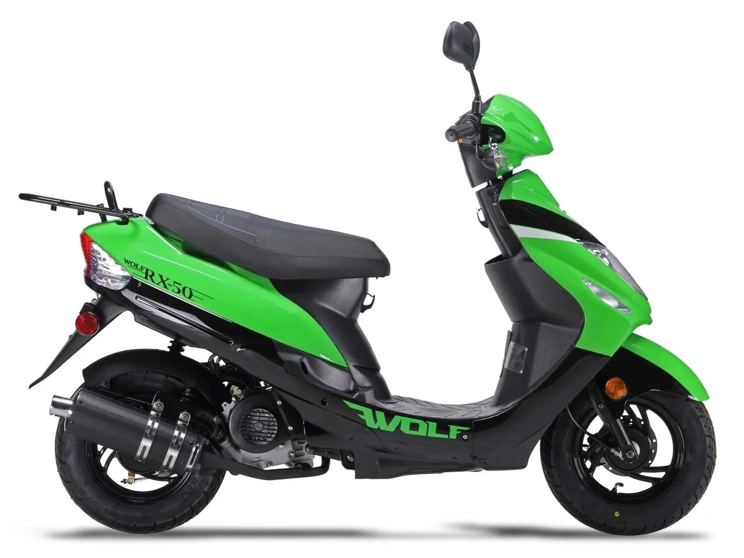 2026 Wolf RX-50 scooter in Green — side profile view