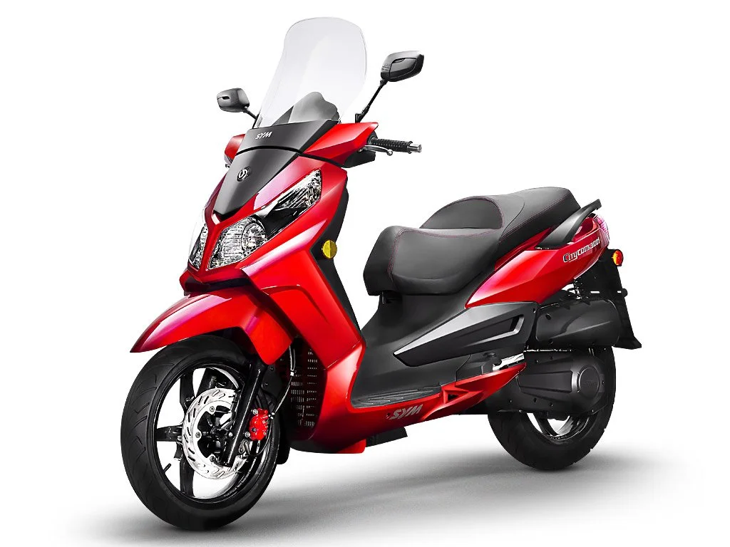2026 SYM Citycom S 300i scooter — full-length studio view