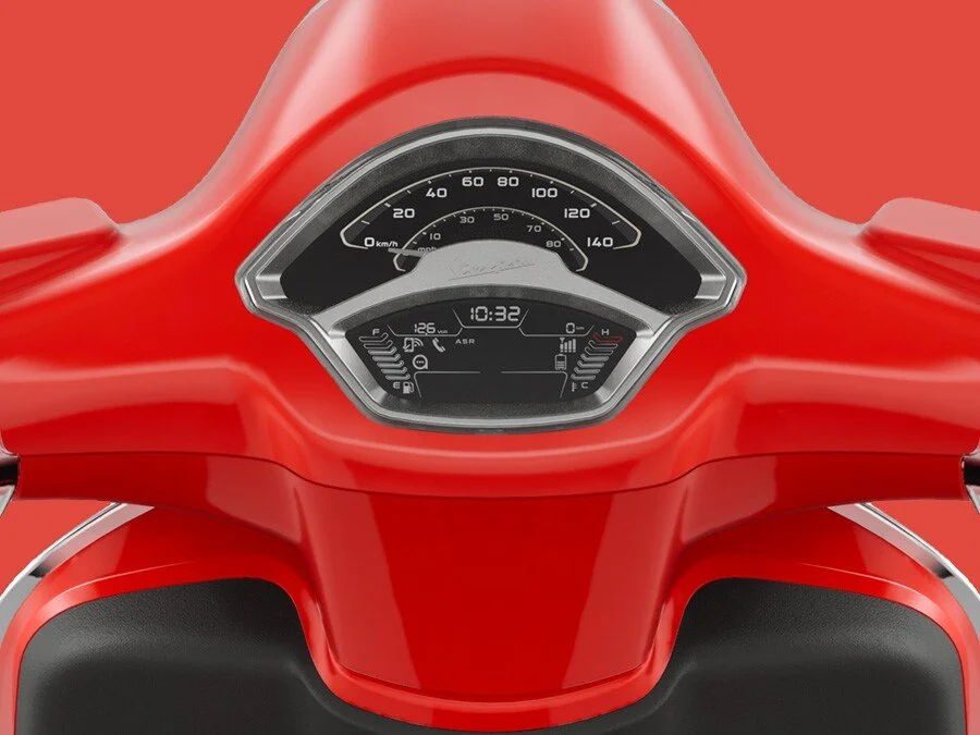 2026 Vespa Primavera 50 scooter in Red — side profile view 6
