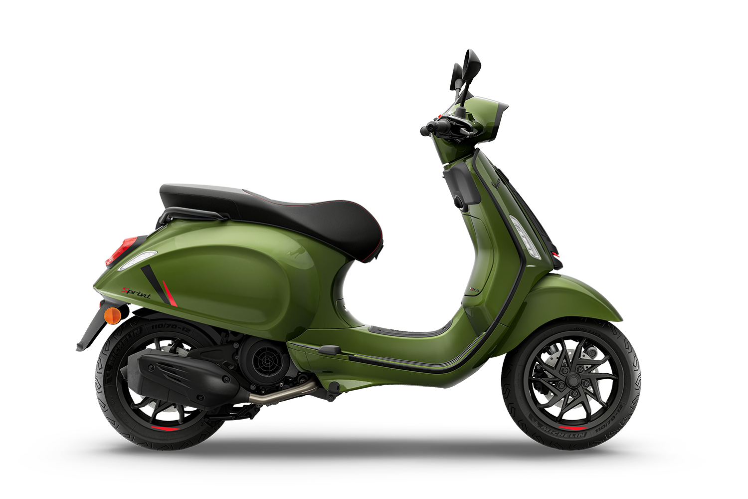 2026 Vespa Sprint S 150 scooter in Verde — side profile view