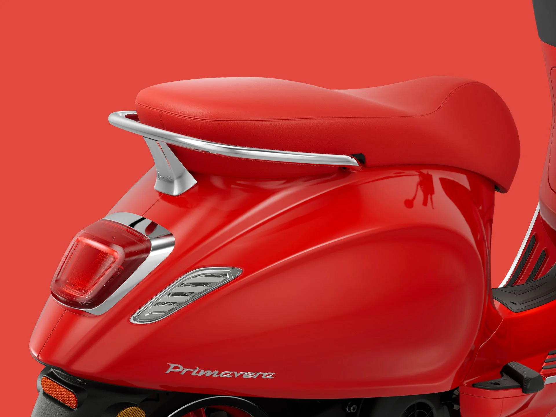 2026 Vespa Primavera 50 scooter in Red — left-side view 6