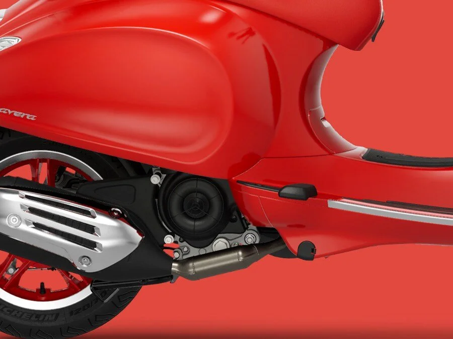 2026 Vespa Primavera 50 scooter in Red — rear view 6