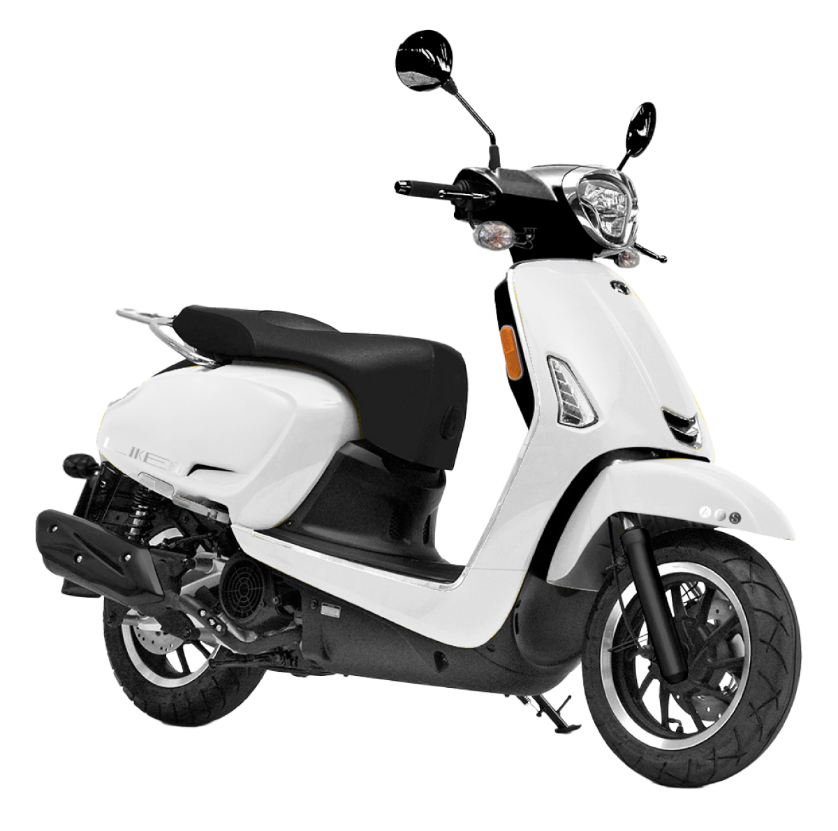 2026 Kymco Like 150i ABS scooter in White — rear view