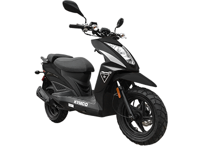 2026 Kymco Super 8 50x scooter in Black — three-quarter rear view