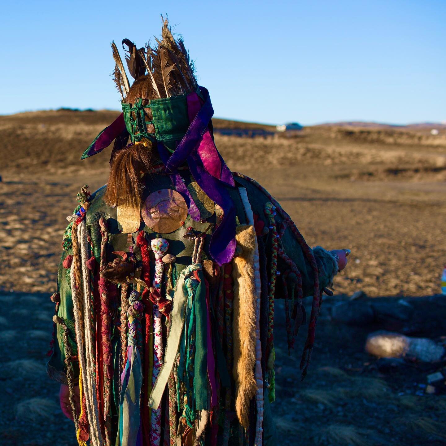 A female shaman in Kyzyl.  Tuvans are traditionally a shamanic nomad culture, which has integrated a form of Buddhism into its shamanic practices.