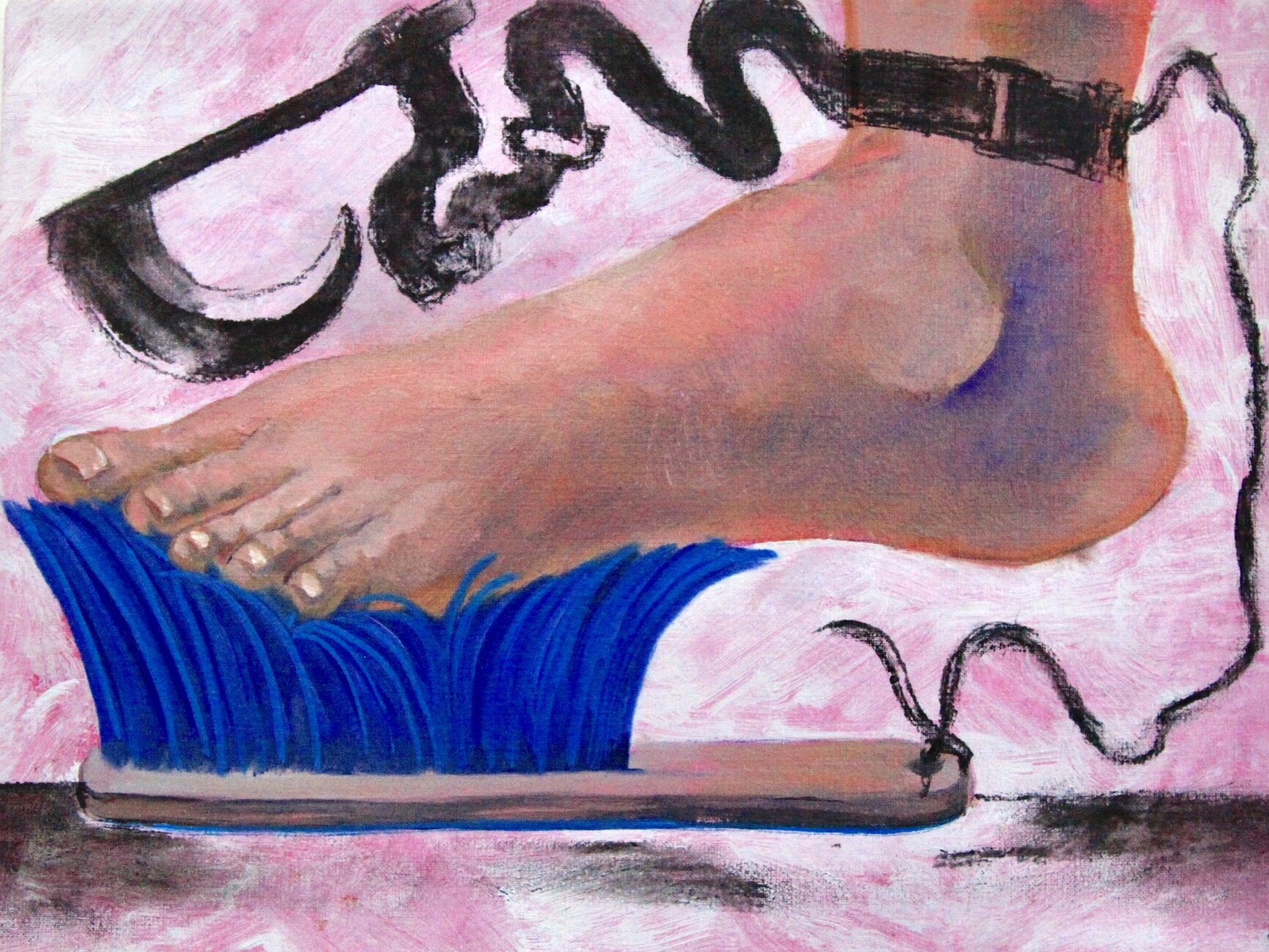 KAITO Itsuki, Tight Intelligence (brushing time), Oil on canvas, 40.6 x 30.5 cm, 2020