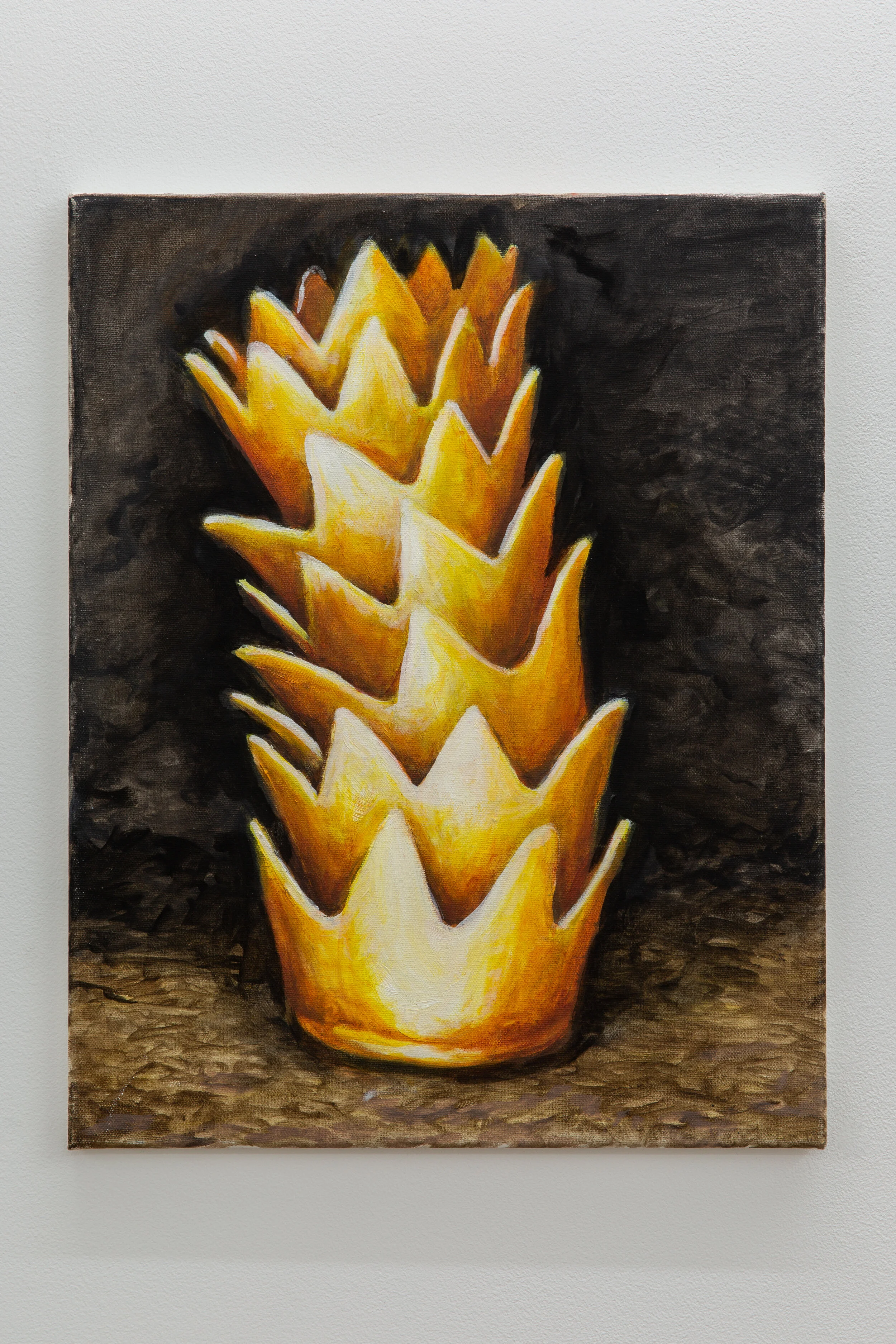  Robert Hawkins  Stack of Gold Crowns  Oil on can vas  50cm x 40cm  2020 