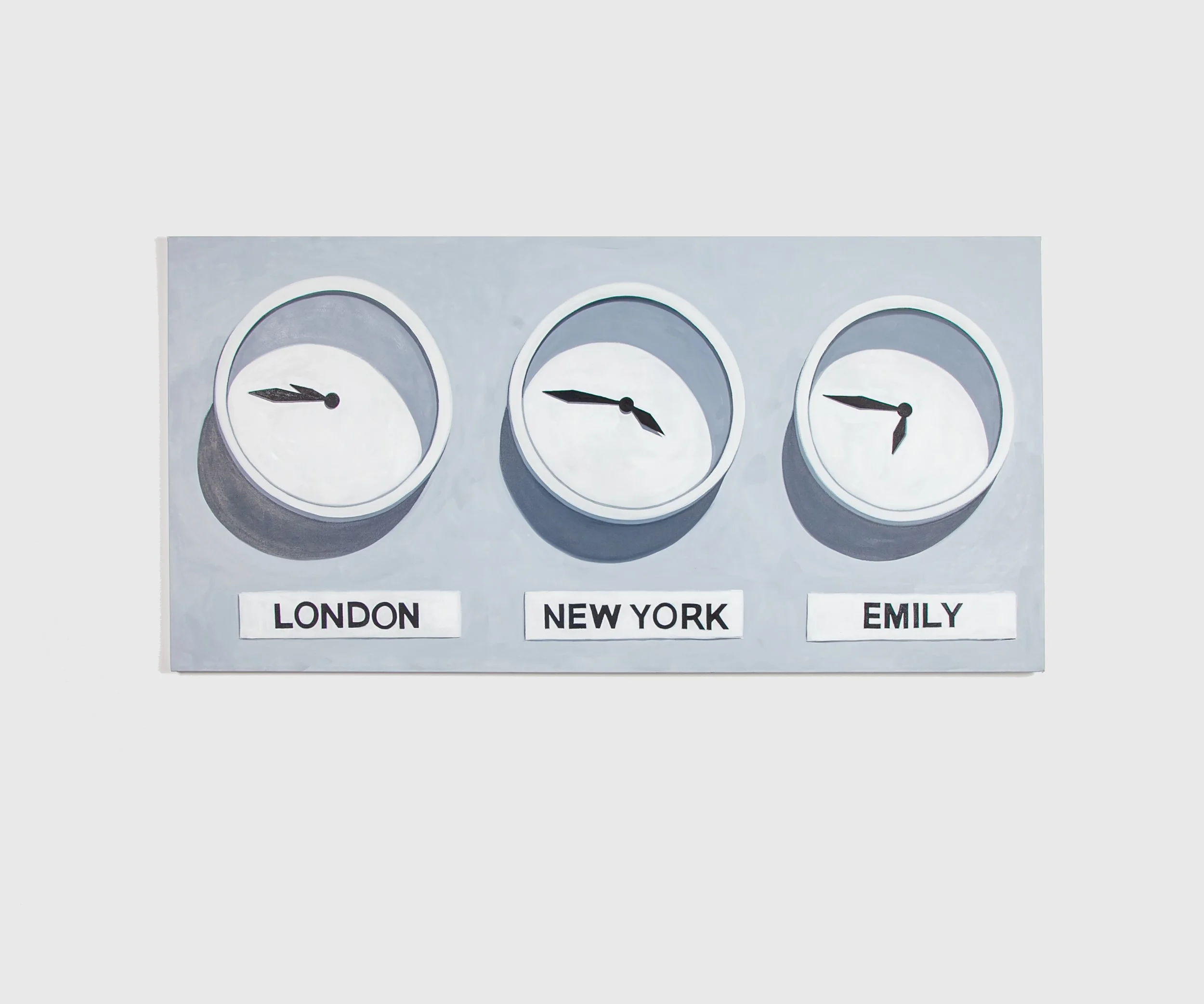  Brad Phillips, Rom-Com Clock  61cm x 122cm  Oil on canvas  2023 