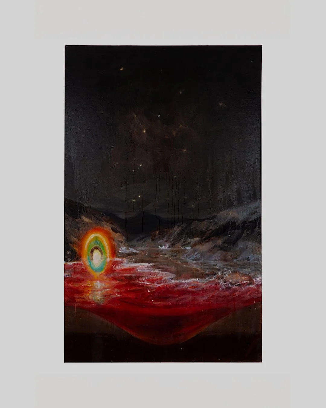 Ziqi Chen, Access Denied (Poincaré Map for Debriefing the Final Transmission ), oil on canvas, 121.8 cm x 75.6cm, 2025