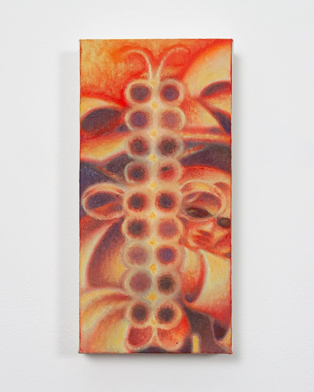 Kate Burling, Double-Ended Butterfly , oil on canvas, 31cm x 15cm, 2023