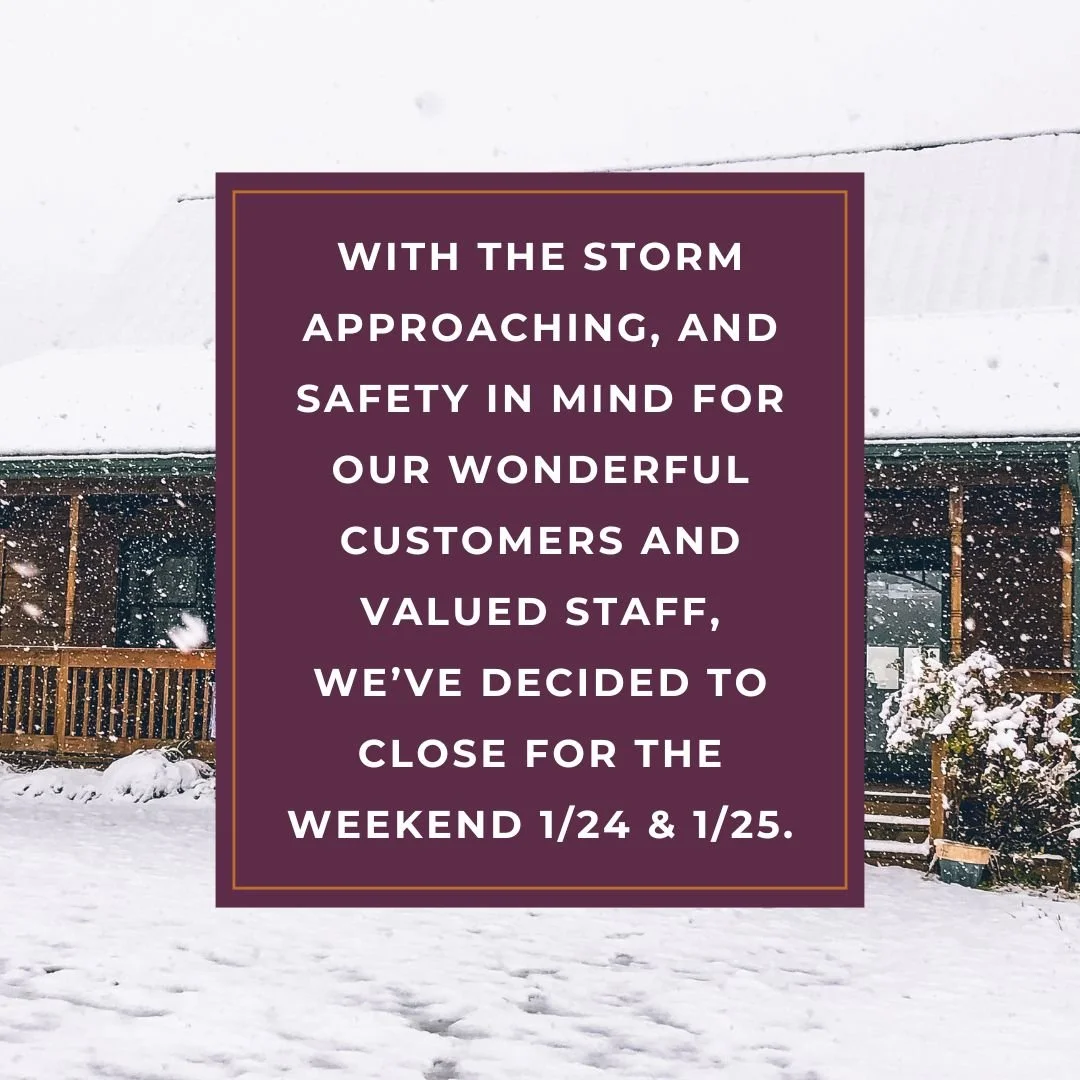We will be closed this weekend.  Warm up with several sips of our VSOP Brandy or maybe our Killer Bee Liqueur.
