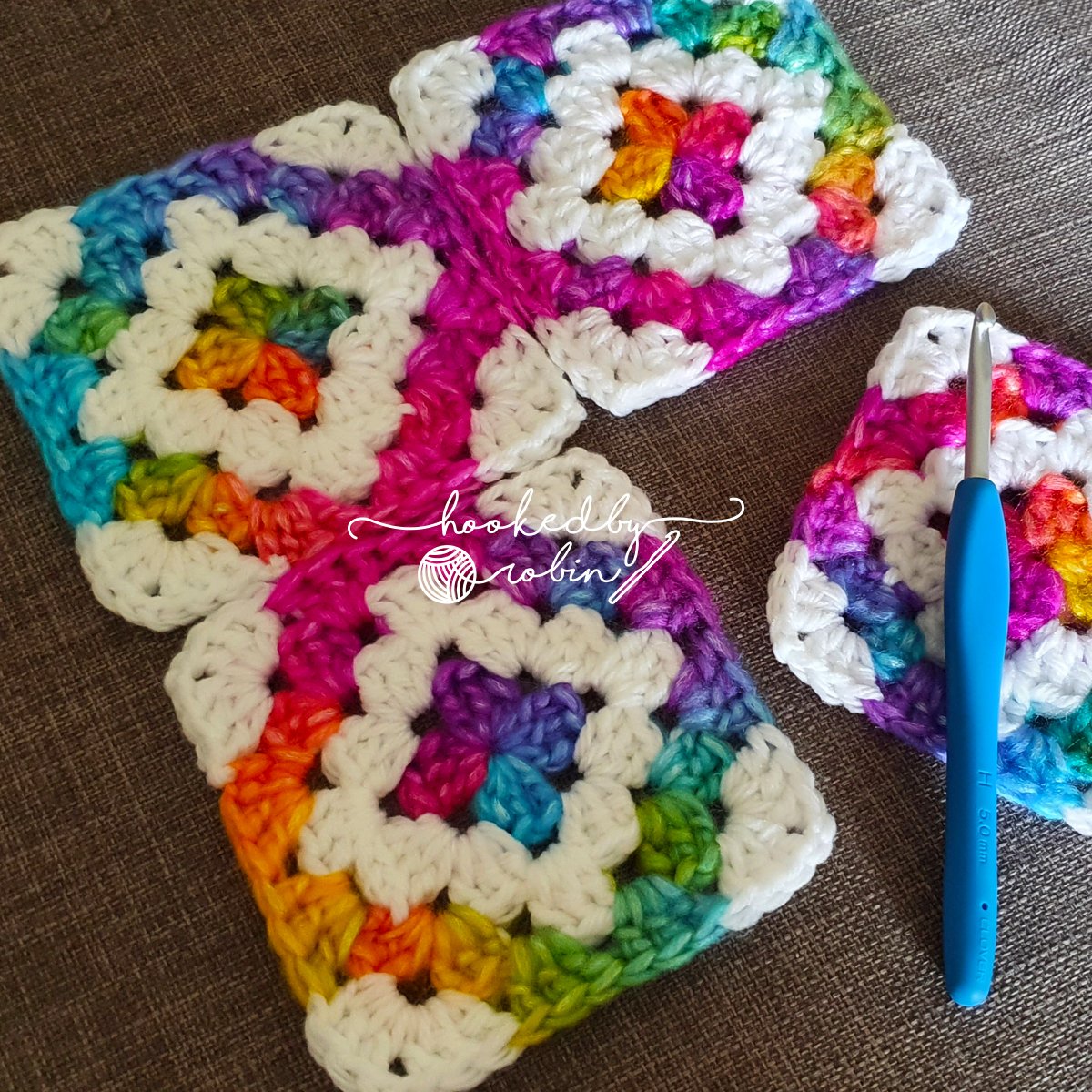 Crochet Colour Work Granny Squares — Hooked by Robin