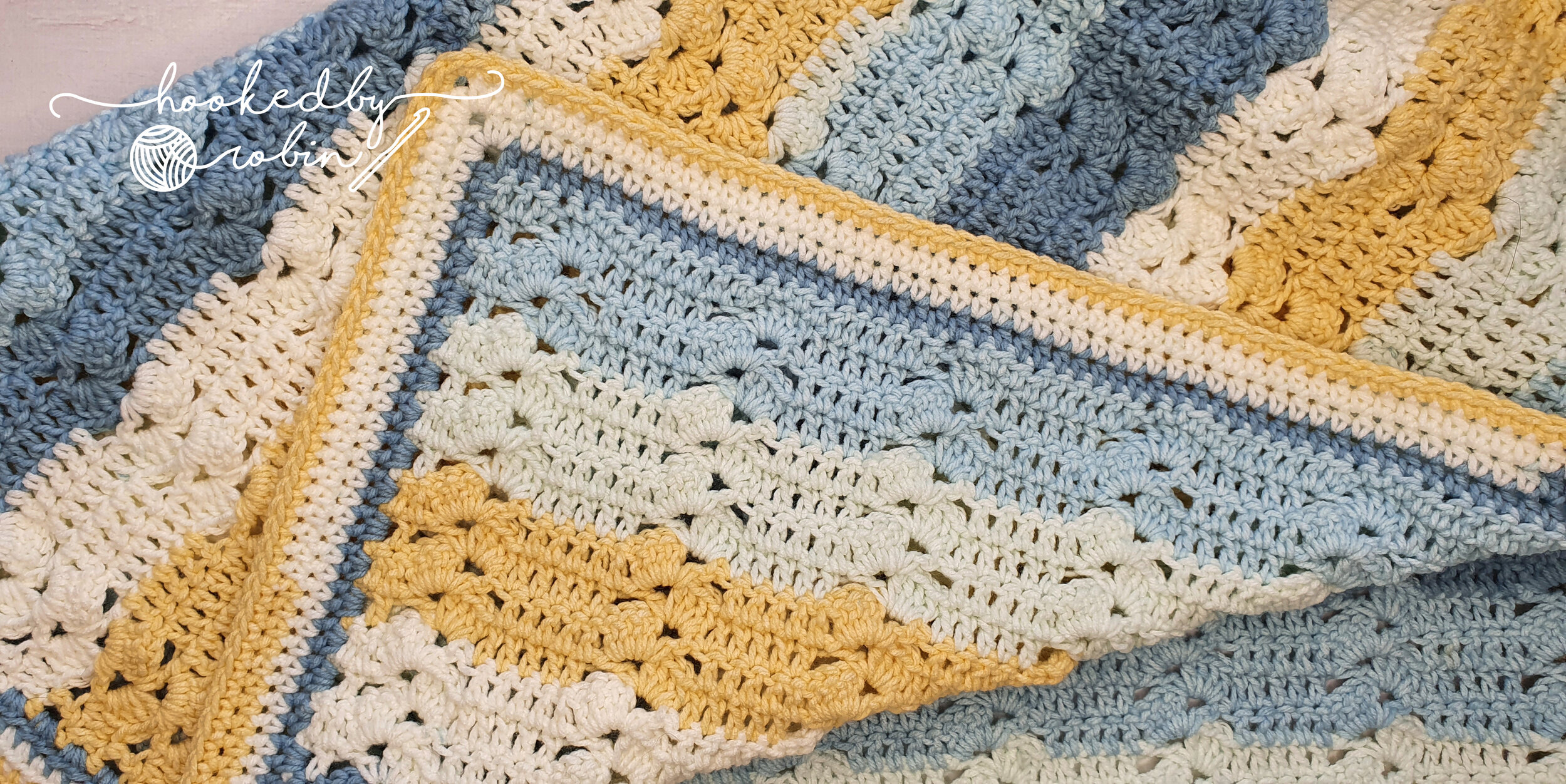 Crochet Caron Big Cakes Baby Blanket — Hooked by Robin