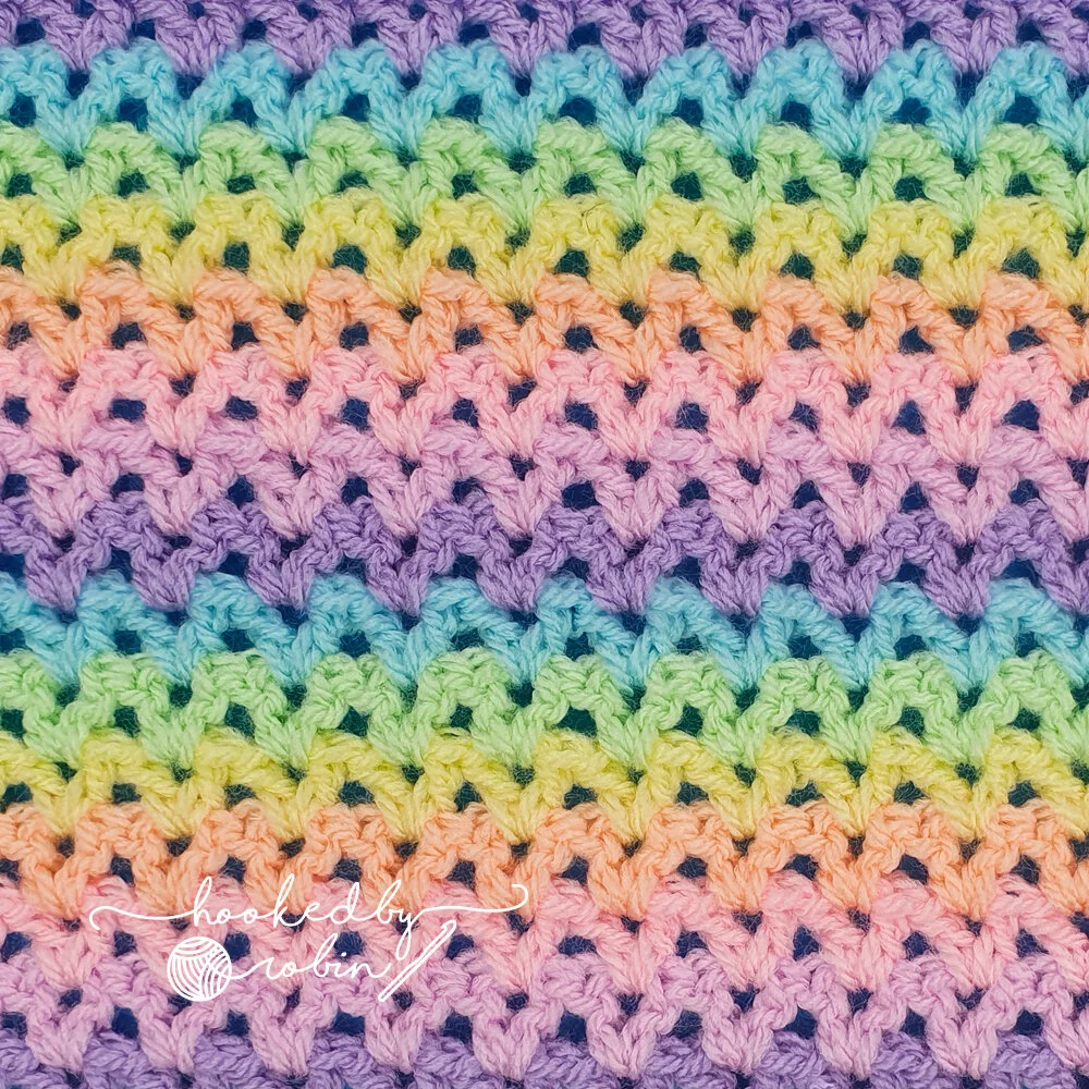 Crochet V-Stitch Written Pattern — Hooked by Robin