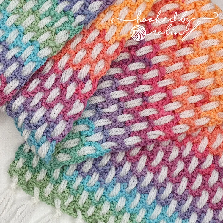 Crochet Woven Overlay Scarf — Hooked by Robin