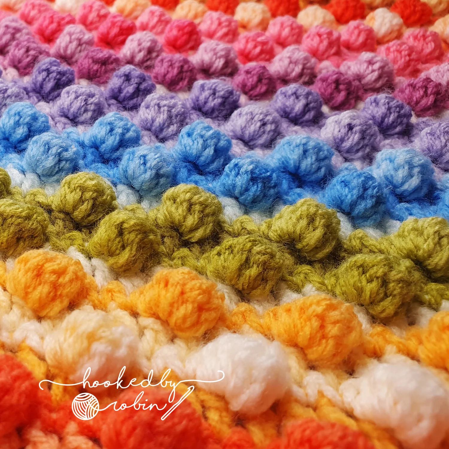 Crochet Bobble Stitch Written Pattern — Hooked by Robin