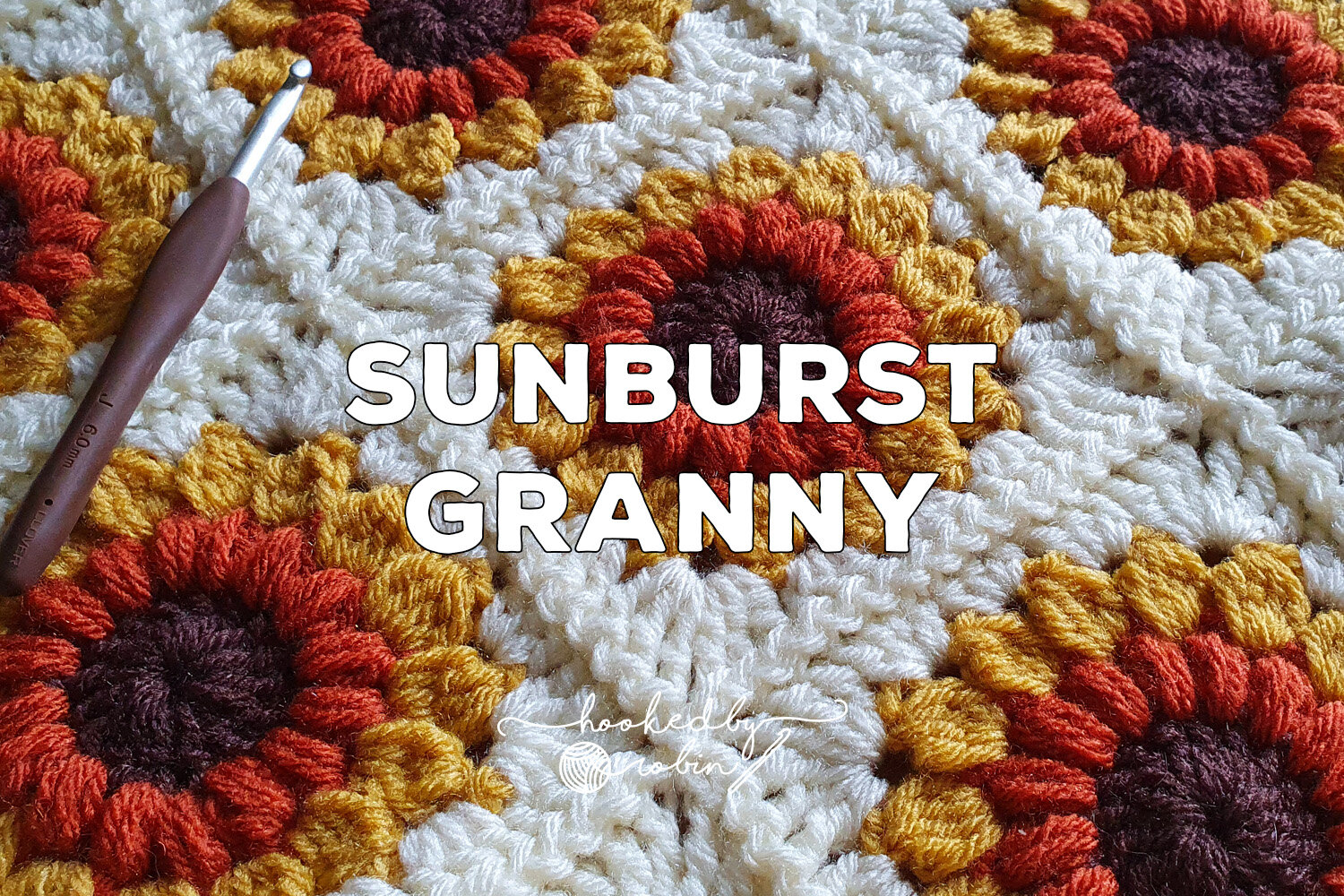 Crochet Sunflower Sunburst Granny Square — Hooked by Robin