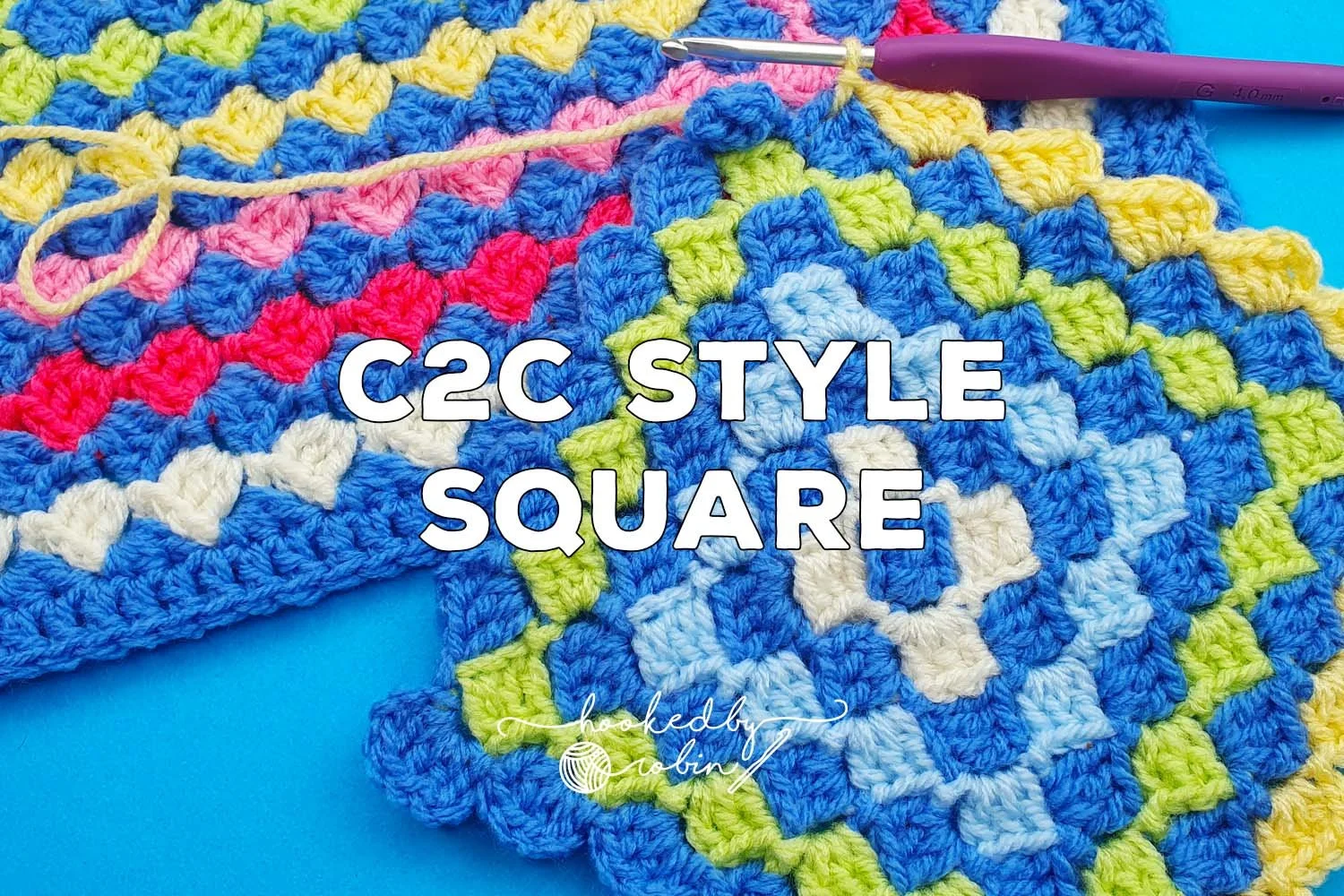 Crochet C2C Style Square In The Round [Free Video Tutorial &amp; Written Pattern!]