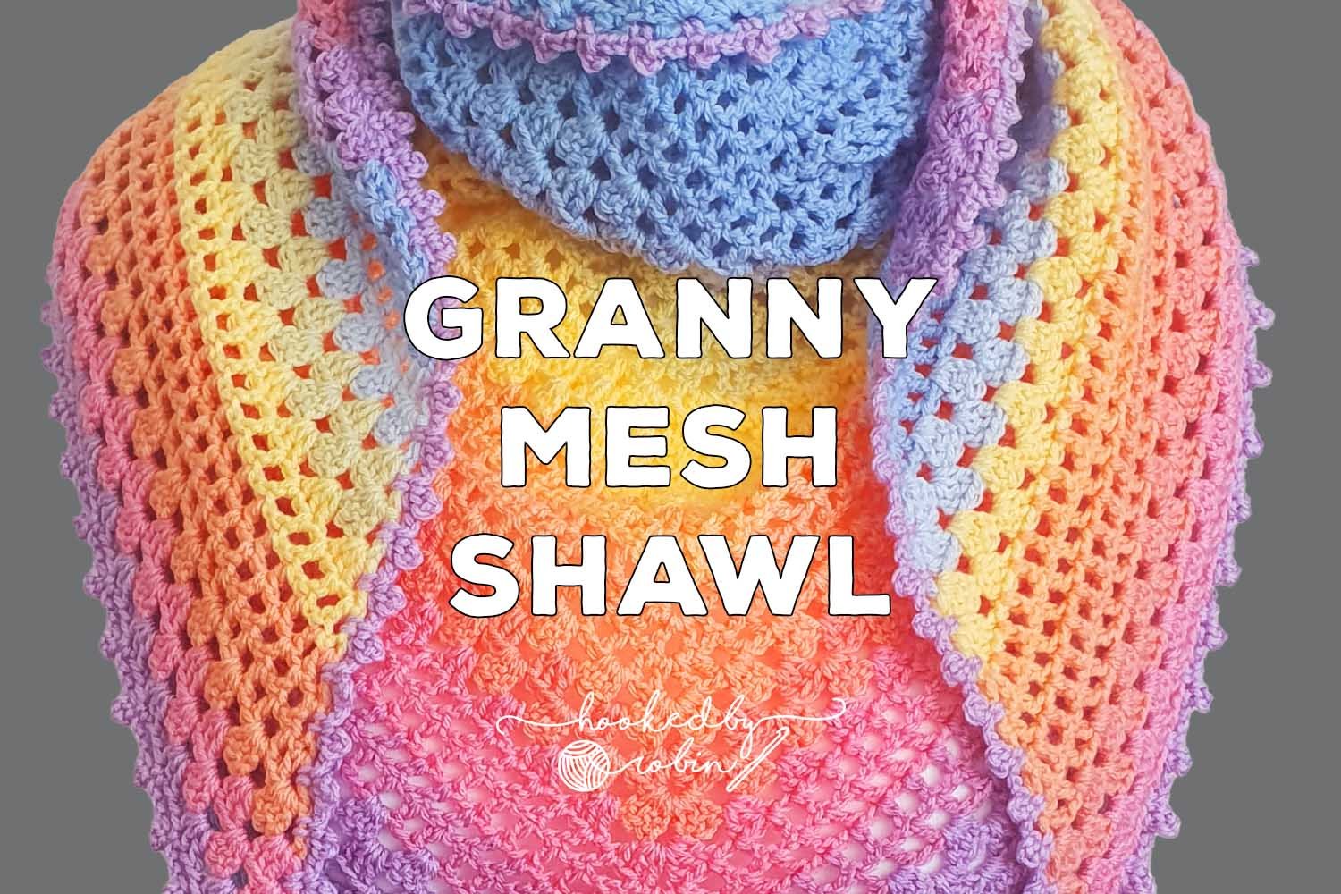 Crochet Granny Mesh Triangle Shawl [Free Video Tutorial &amp; Written Pattern!] 