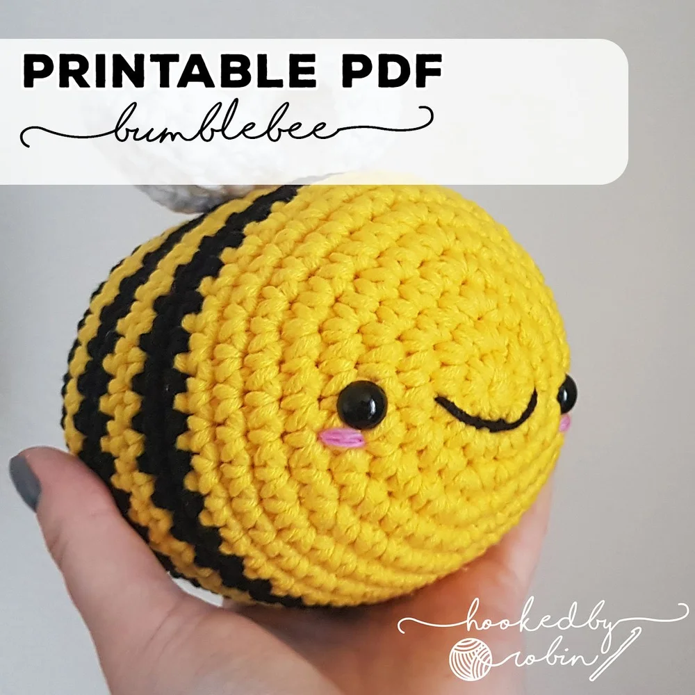 Amigurumi TikTok Bee PDF PATTERN — Hooked by Robin amigurumi-tiktok-bee-pdf-pattern-hooked-by-robin