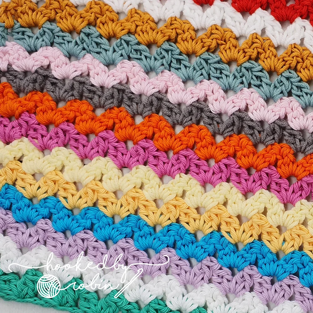 Crochet the Cluster VStitch Written Pattern — Hooked by Robin