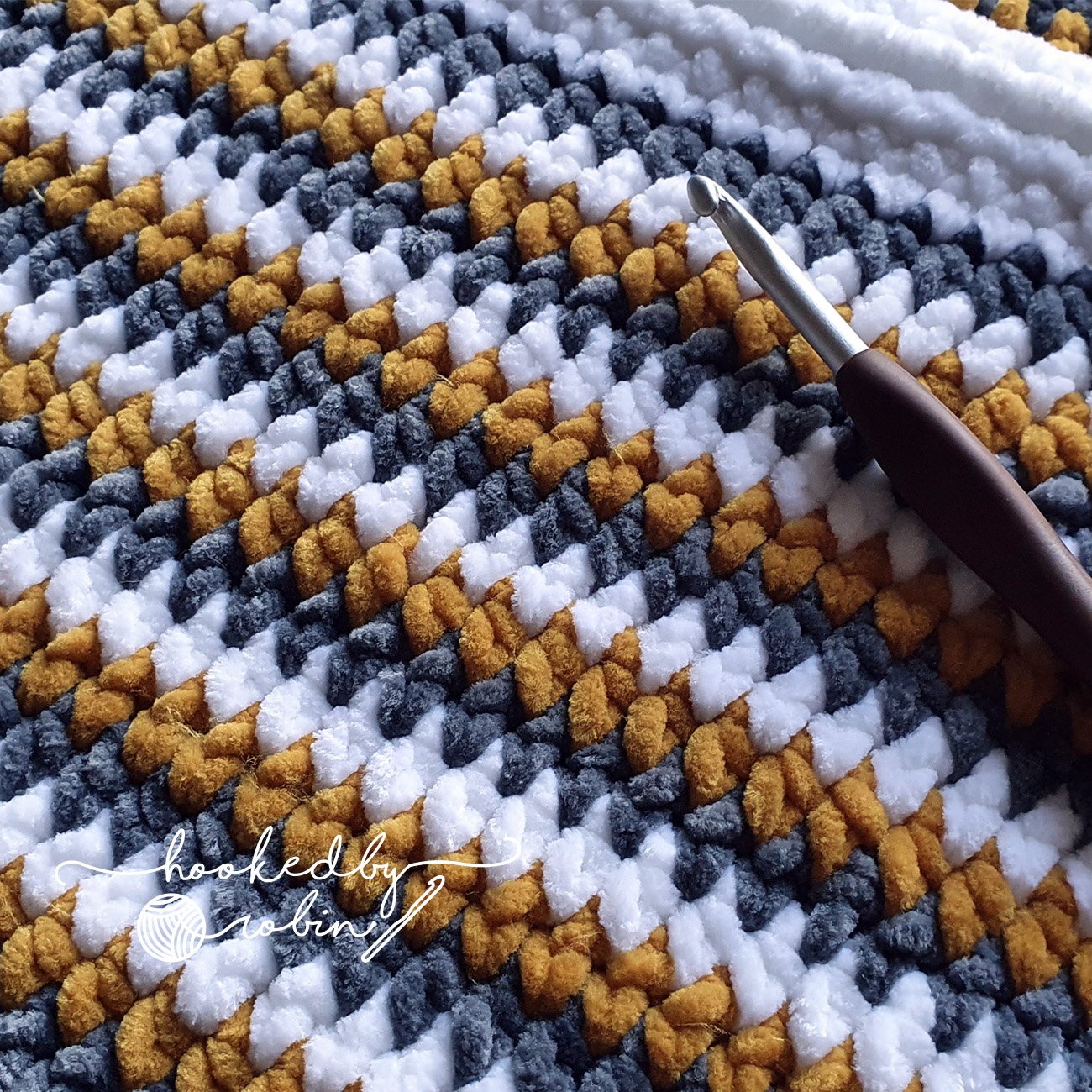 EASIEST Crochet Chenille Blanket! — Hooked by Robin