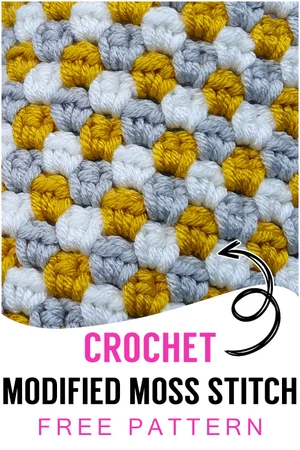 Crochet Modified Moss Stitch [Free Video Tutorial & Written Pattern ...