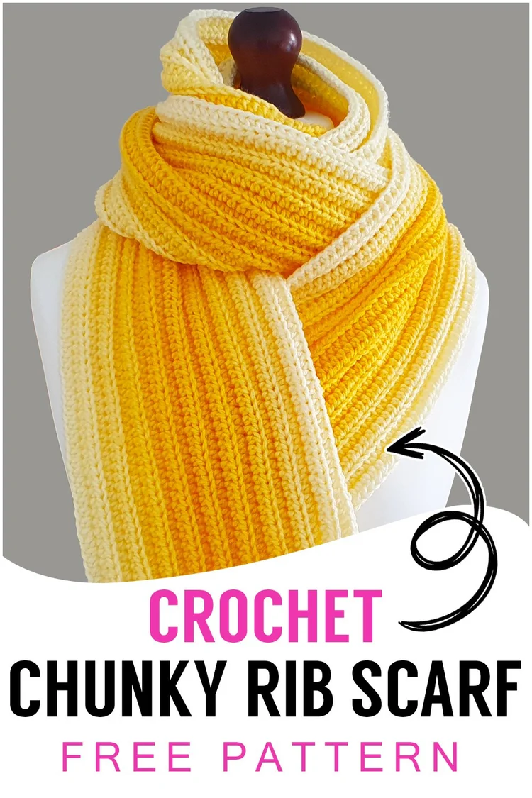 Crochet Chunky Rib Scarf [Free Video Tutorial & Written Pattern ...