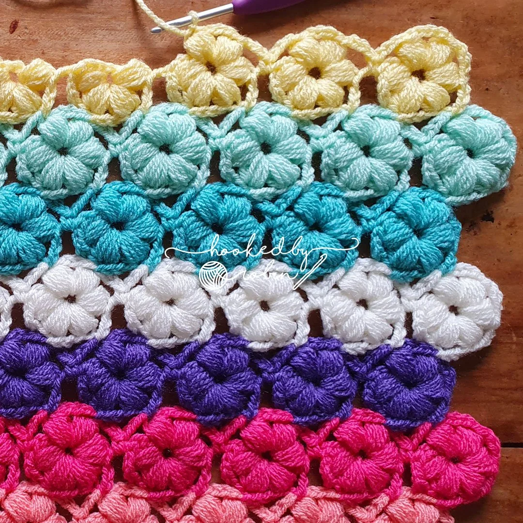 Crochet Puff Flower Blanket [Free Video Tutorial & Written Pattern ...
