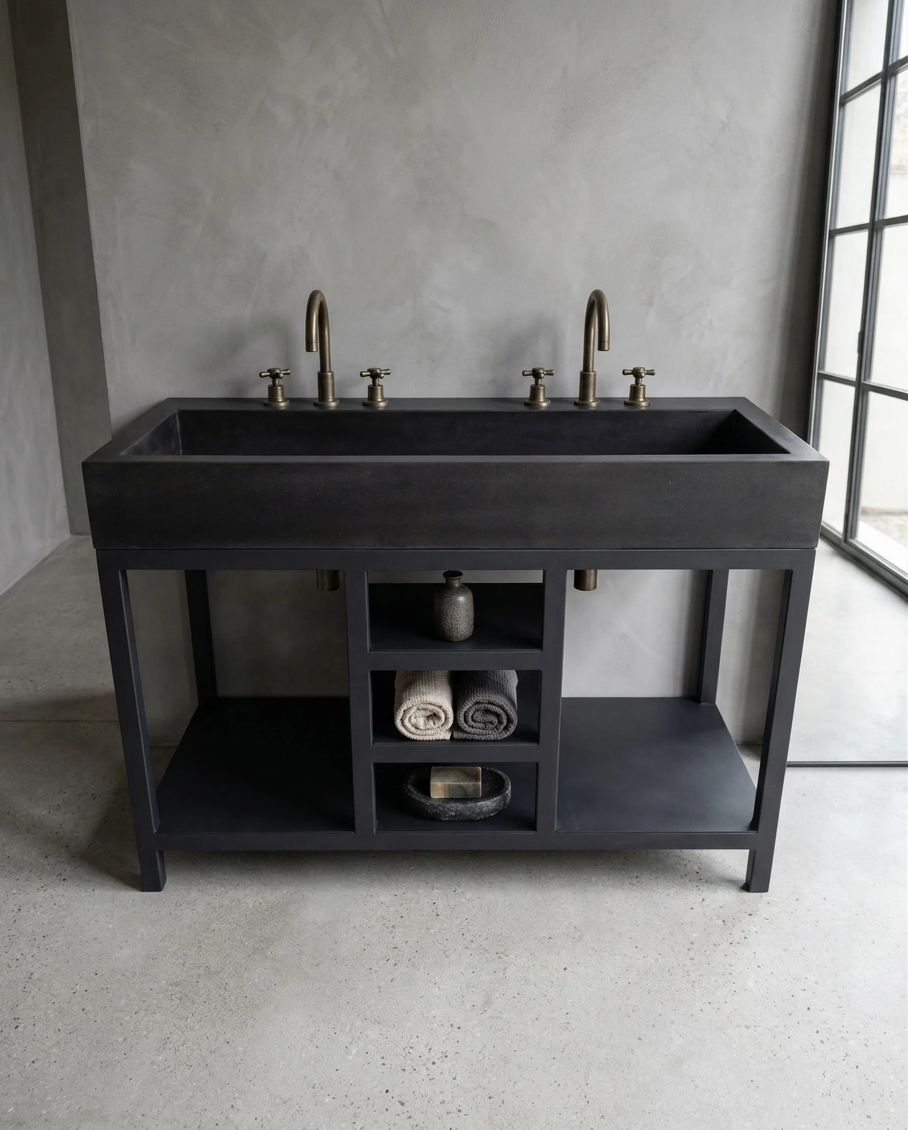 Ramp Vanity Sink on Steel Base