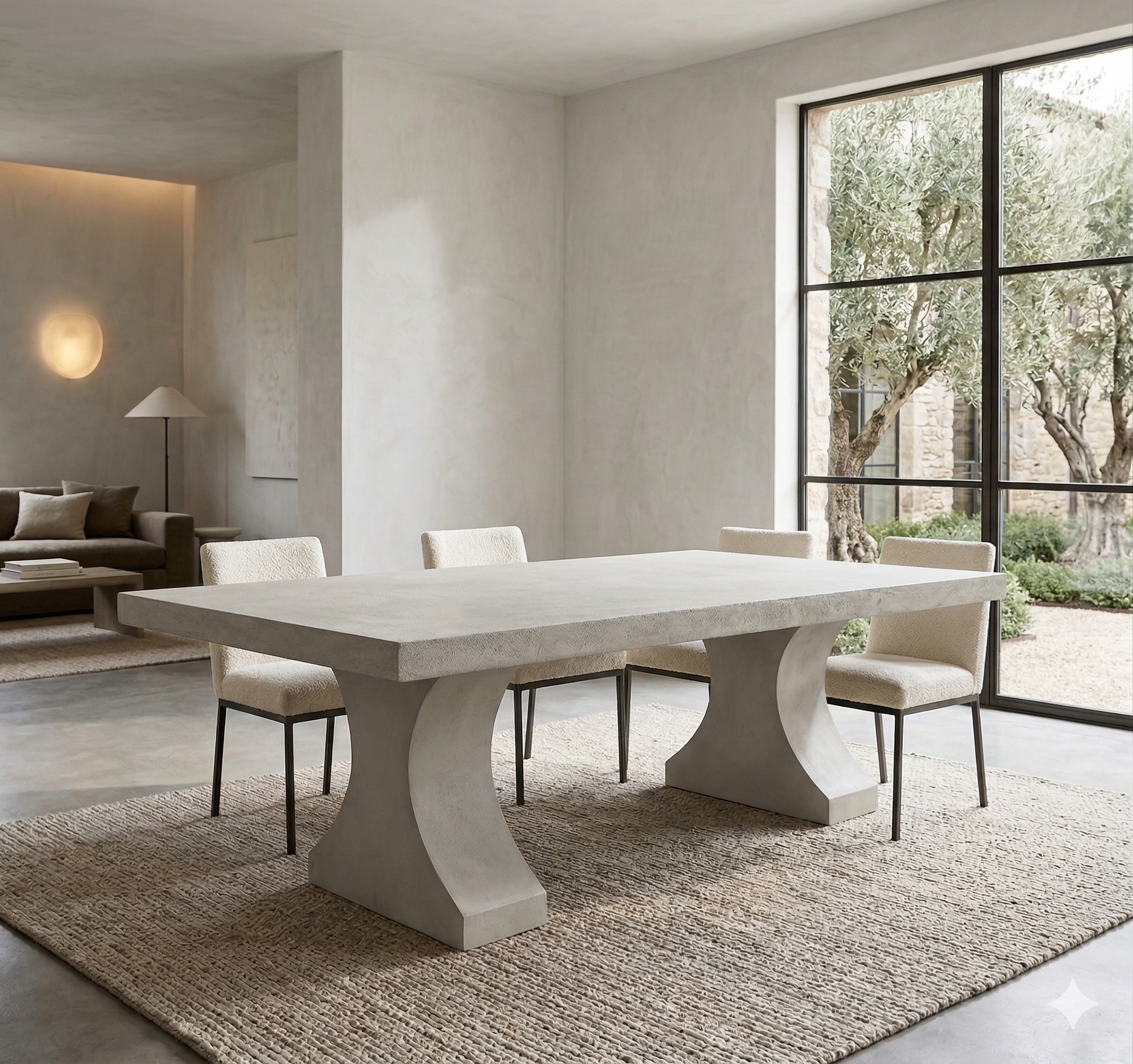 Trestle Concrete Dining Table