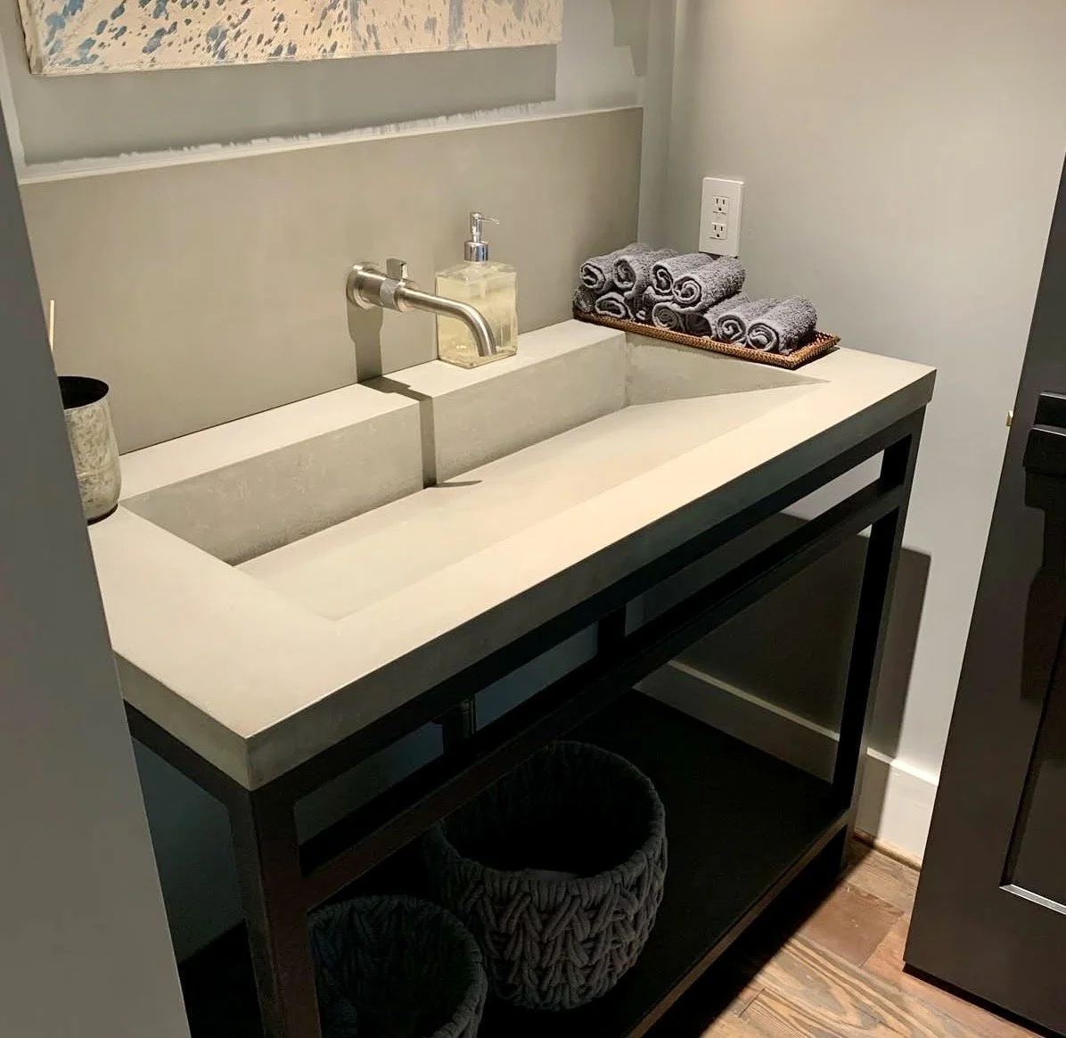 Concrete Ramp Vanity on Steel Base