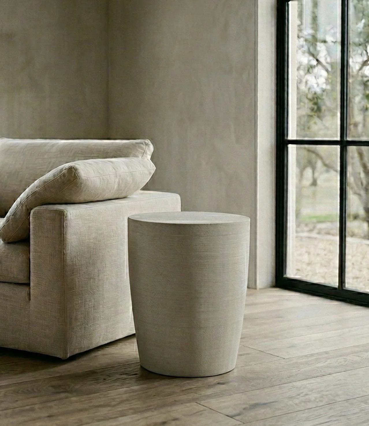 Concrete Side Table |  Indoor Outdoor End Table | Modern Cement Stool