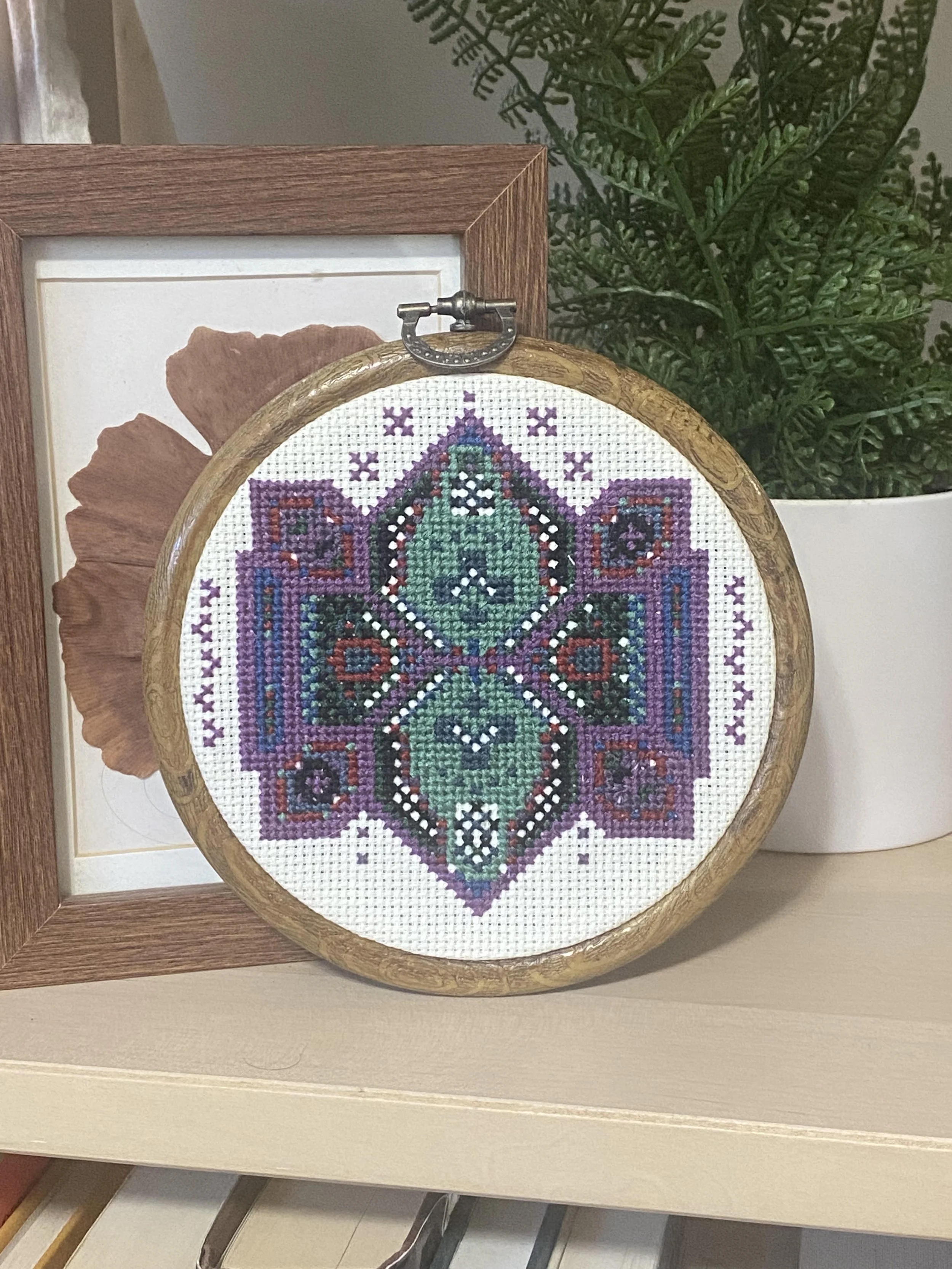 Folk art cross-stitch