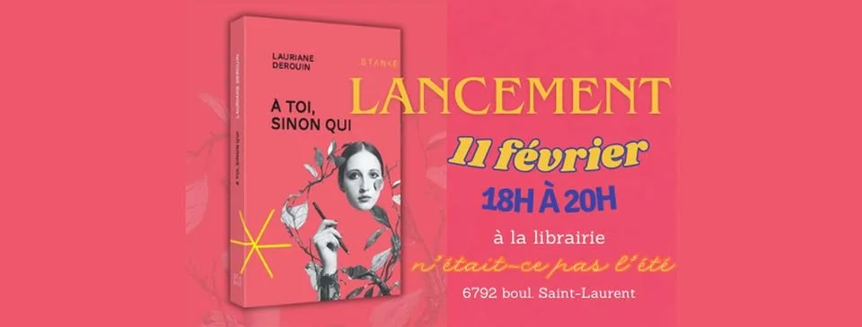 LANCEMENT // "À toi sinon qui" de Lauriane Derouin publié chez Stanké
